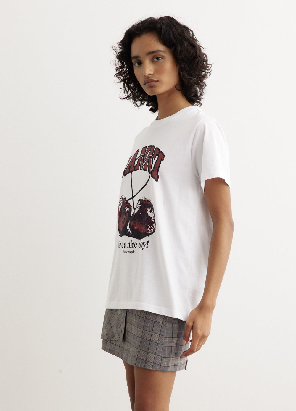 Comfortable Basic Jersey Cherry Relaxed T-Shirt for Women - Casual Wear, Lounge & Everyday Outfits