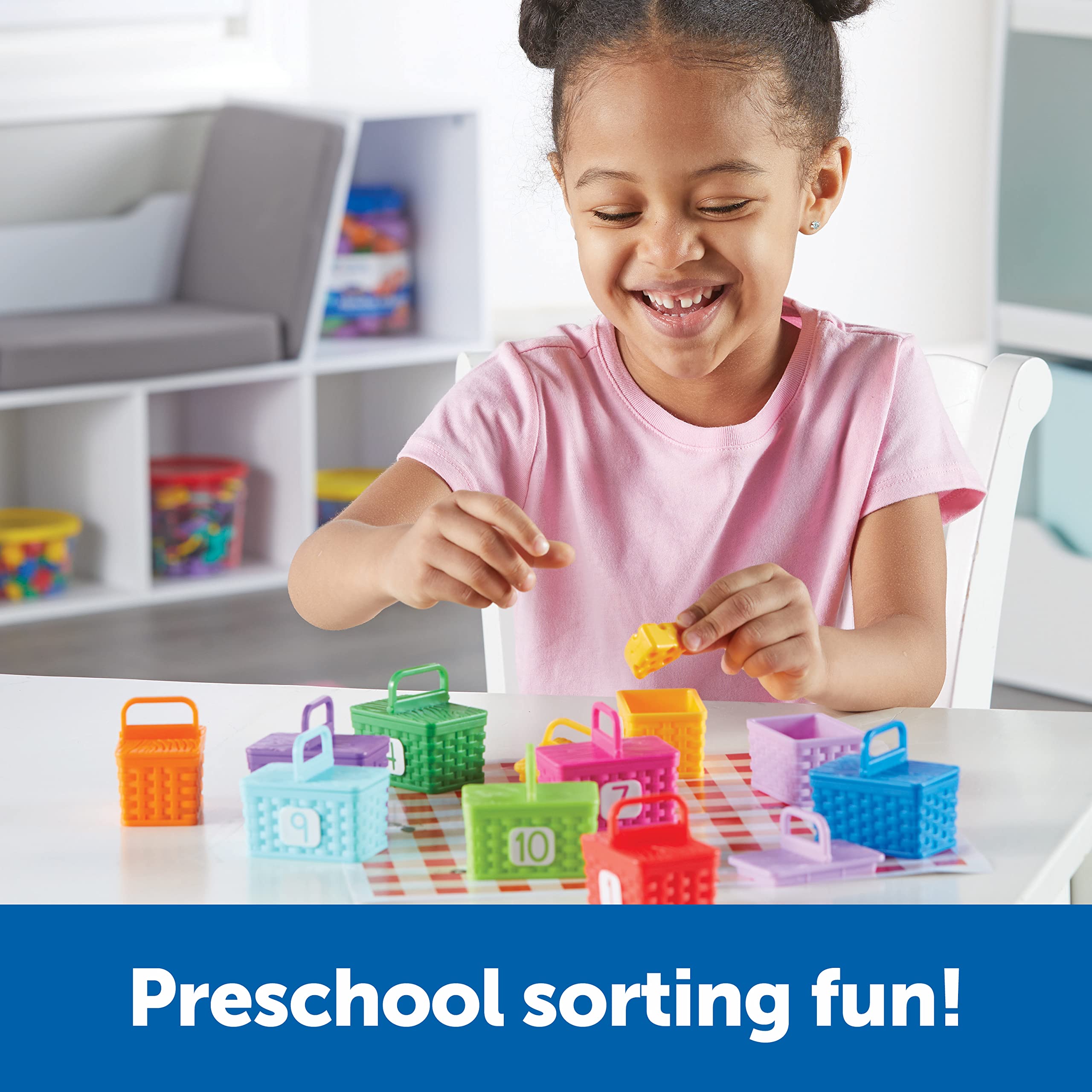 Learning Resources Sorting Surprise Picnic Baskets - Educational Toddler Toy for Sorting, Matching & Fine Motor Skills Development | 32-Piece Preschool Learning Activity | Ages 3+ | Perfect for Classroom, Homeschool & Montessori Play