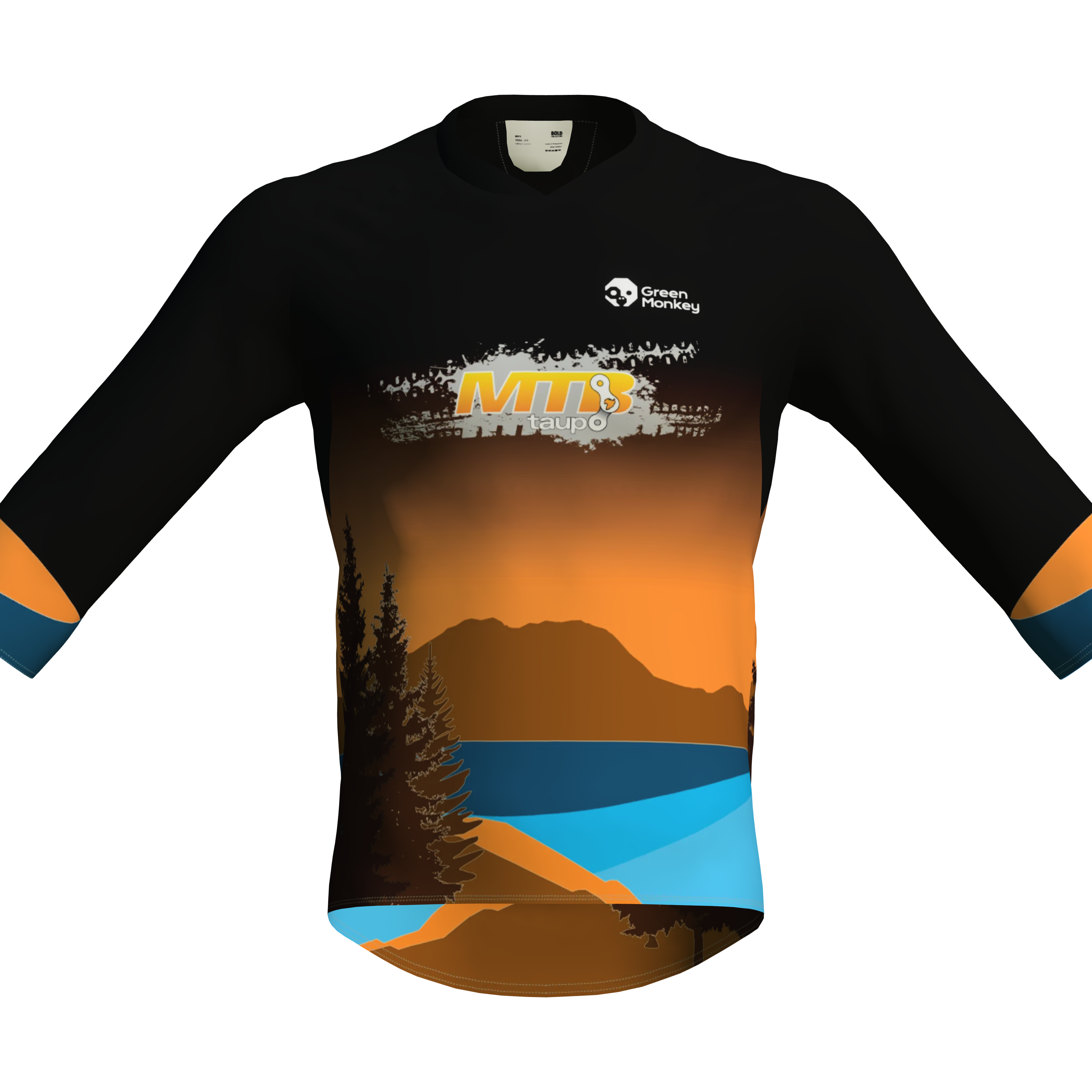 Taupo MTB Club 3/4 Sleeve Trail Jersey - Breathable Cycling Shirt for Mountain Biking & Outdoor Adventures