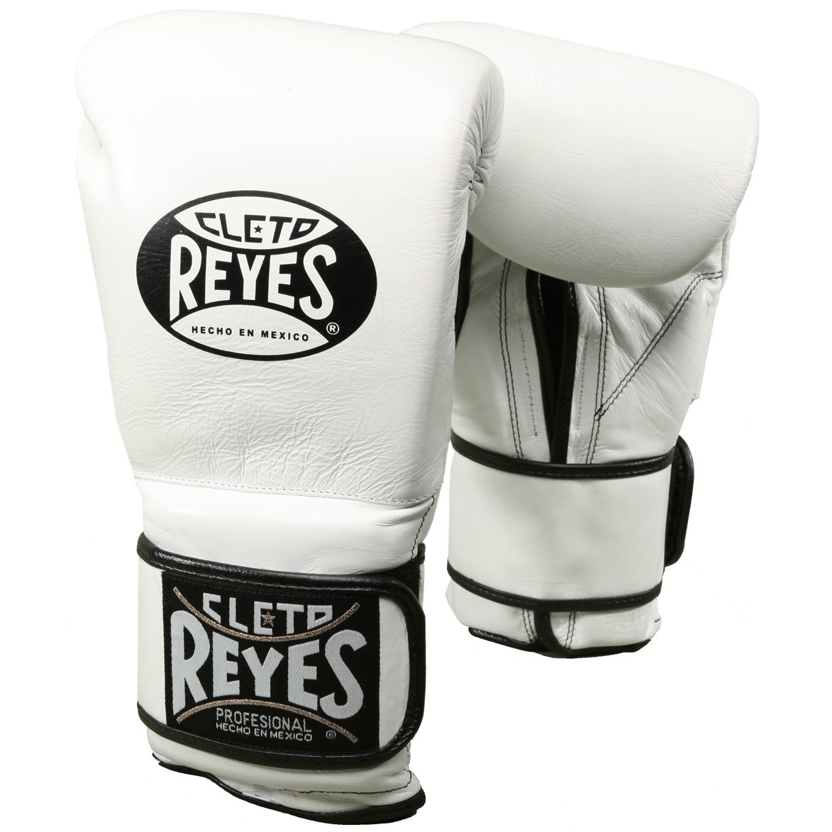 Cleto Reyes Hook & Loop Leather Training Boxing Gloves - 14 oz, White - Premium Boxing Gear for Sparring, Heavy Bag Work & Fitness Training