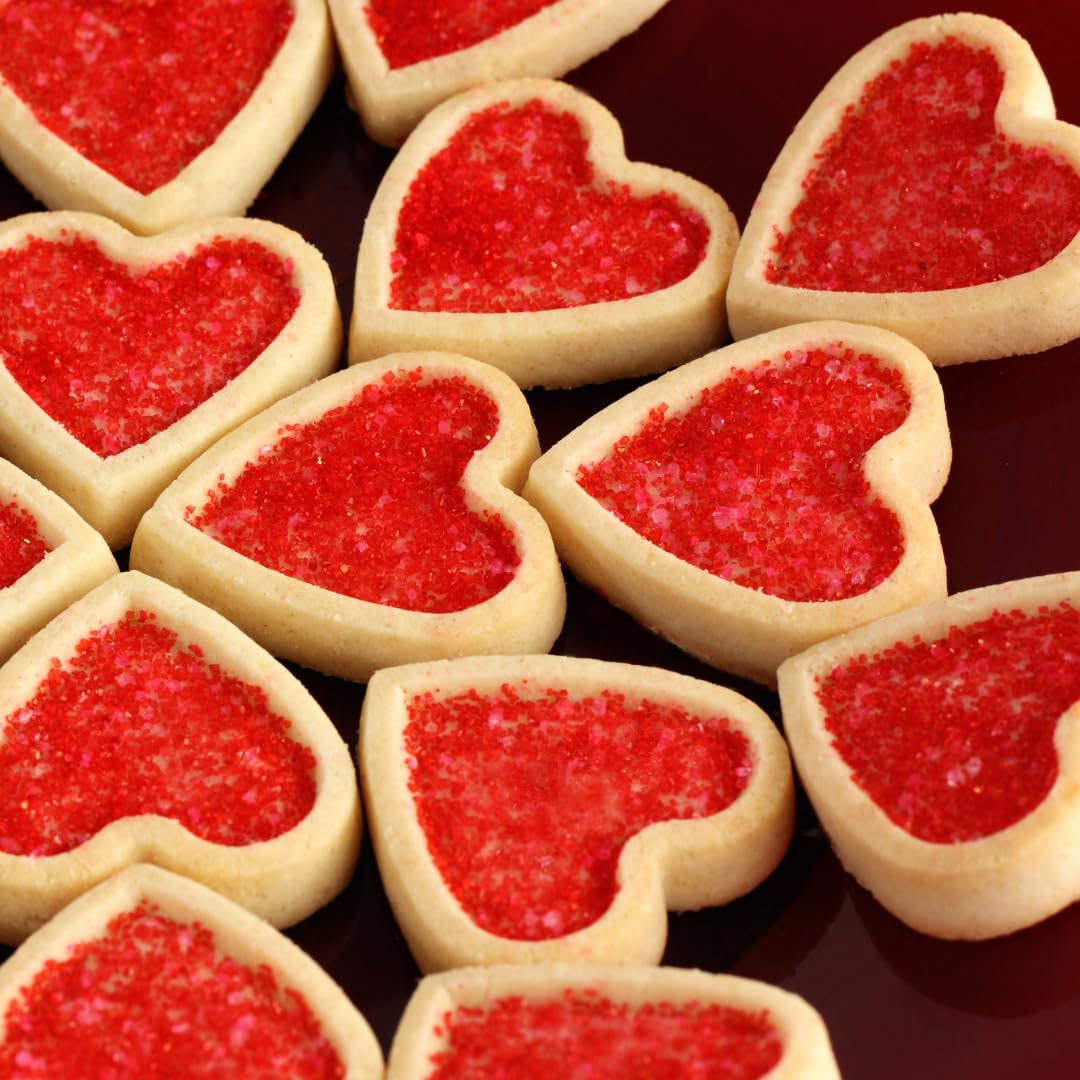 GranAroma Red Sanding Sugar for Decorating Cookies, Cakes & Sweets - Edible Sparkling Sugar for Baking, Desserts & Party Treats - Perfect for Holiday Baking, Wedding Cakes & DIY Desserts