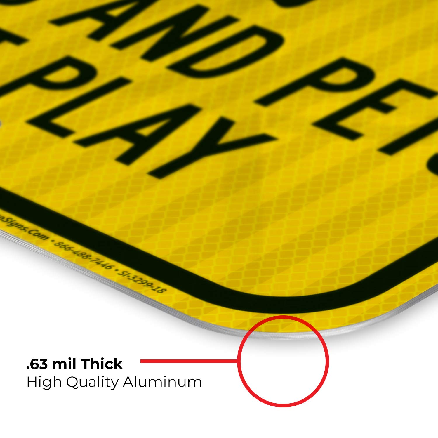 Slow Down Kids and Pets at Play Sign - 12x18 Inch Reflective Aluminum Traffic Sign - 3M EGP .063 Fade-Resistant for Indoor/Outdoor Use - Made in USA - Perfect for Neighborhoods, Schools & Driveway Safety
