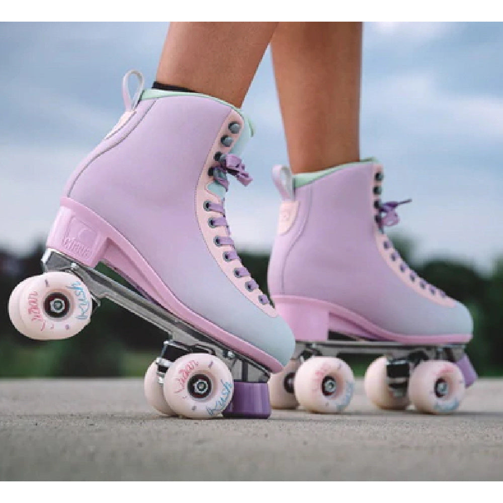 Chaya Melrose Deluxe Roller Skates - Pastel Pink & Blue Quad Skates for Women, Outdoor & Indoor Use - Perfect for Rink Skating, Fitness & Casual Rollerblading