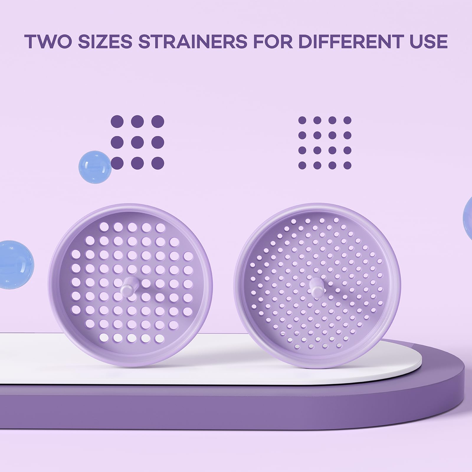 Wide Mouth Multi-Purpose Kitchen Funnel Set - 4 Size Food Grade Plastic Canning Funnels with 2 Strainers for Bottles, Jars & Bags (Purple) - Perfect for Home Canning, Cooking Oil Transfer & DIY Projects