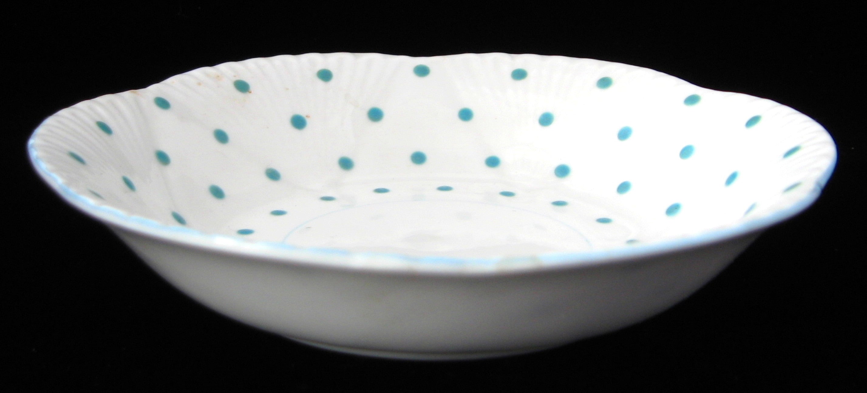 Stylish Shelley Dainty Polka Dot Turquoise Side Bowl - 5.5 Inch Ceramic Fruit Bowl, Sauce Bowl & Dessert Bowl - Perfect for Dining Table Decor, Party Serving & Kitchen Storage