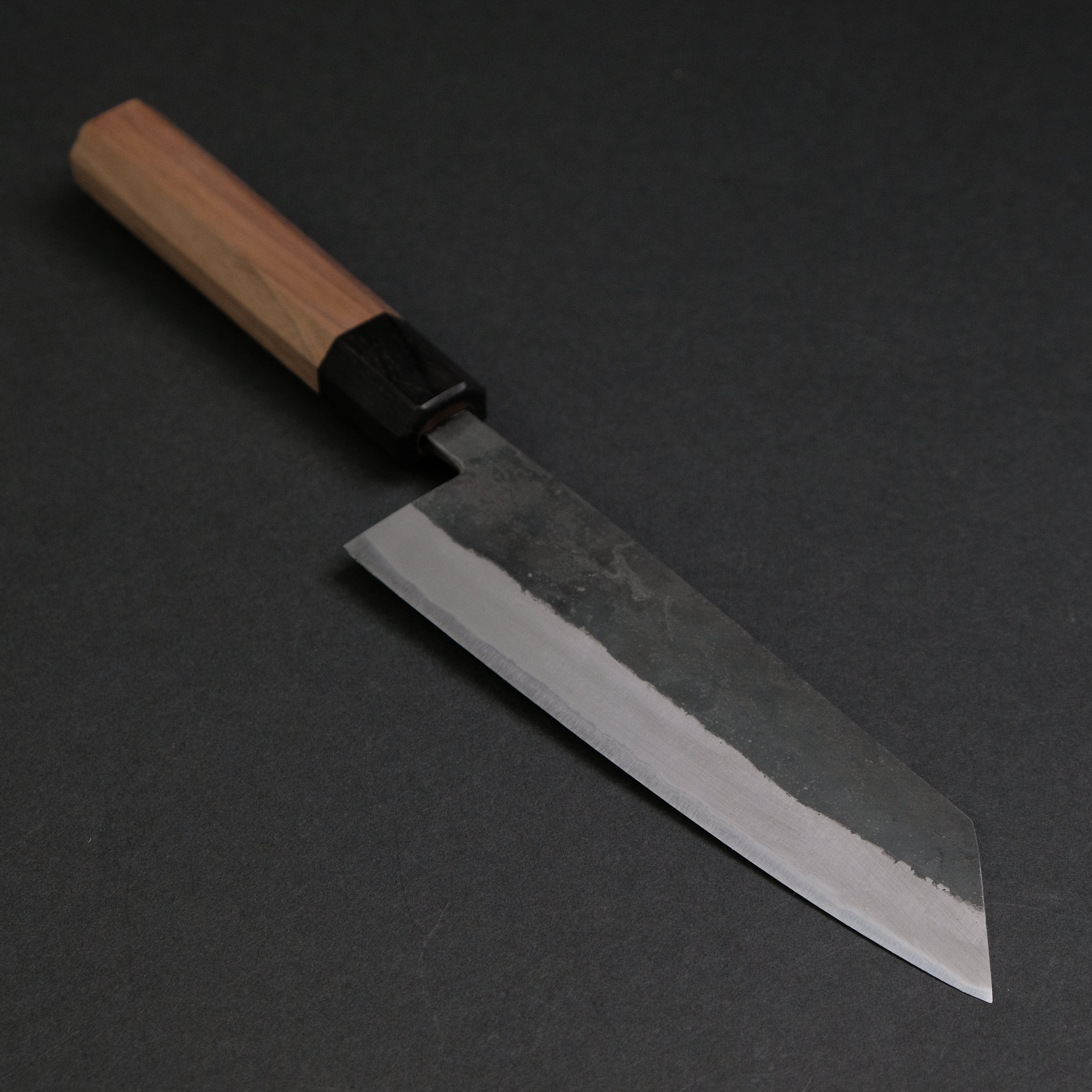 Hitohira Harima Forged Blue #2 Stainless Clad Kurouchi Bunka Knife 165mm with Walnut Handle - Japanese Kitchen Knife for Slicing, Dicing & Precision Cutting - Perfect for Home Chefs & Professional Kitchens