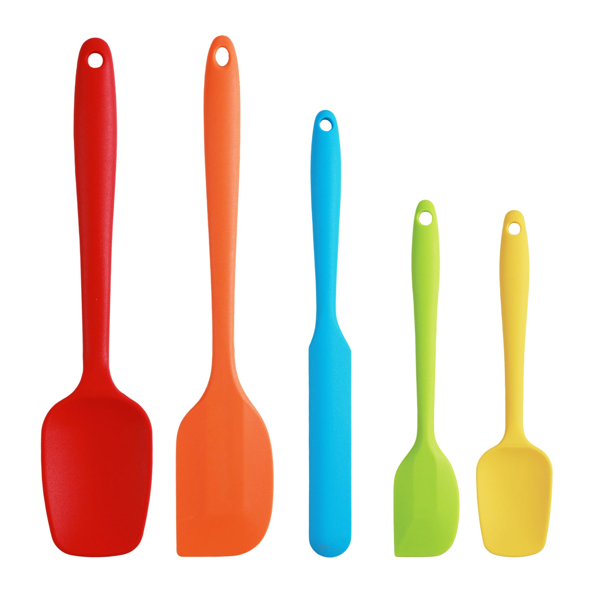 5-Piece Silicone Spatula Set - Heat Resistant & Non-Stick Baking Spatulas, Food Grade Kitchen Utensils for Mixing, Cooking, Baking - Perfect for Cake Decorating, Cookie Dough, Pancake Flipping & More