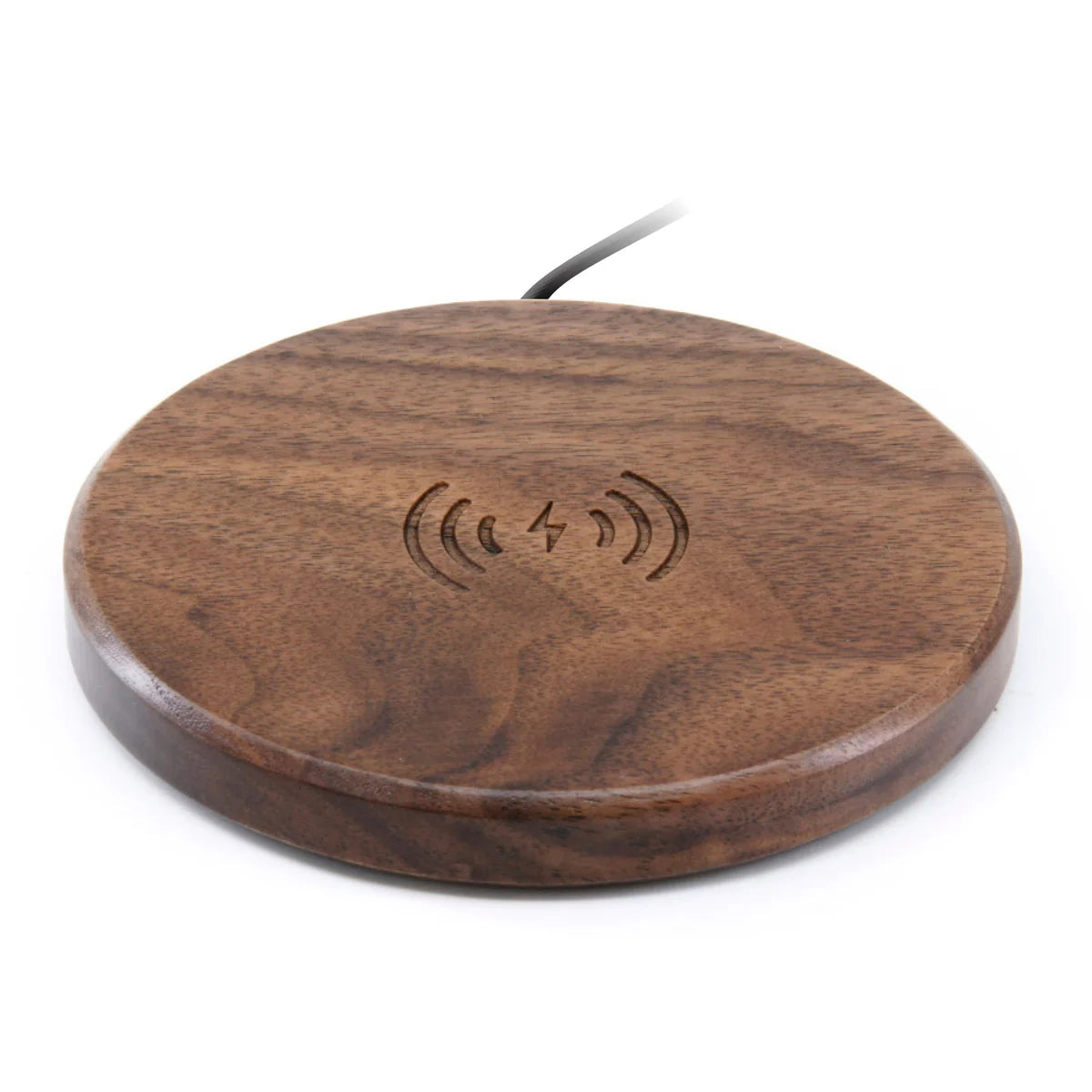 Premium IQ Wireless Charger Pad with Fast Charging - Genuine Wood Design for iPhone, Samsung & Qi-Enabled Devices - Perfect for Home, Office & Nightstand Charging