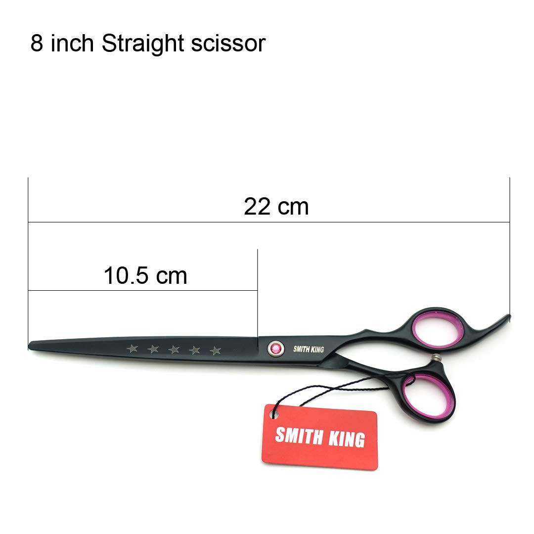 8.0 Inch Professional Dog Grooming Scissors Set - Straight & Curved Shears for Precise Pet Hair Cutting | Perfect for Home Grooming, Professional Styling & Show Dogs