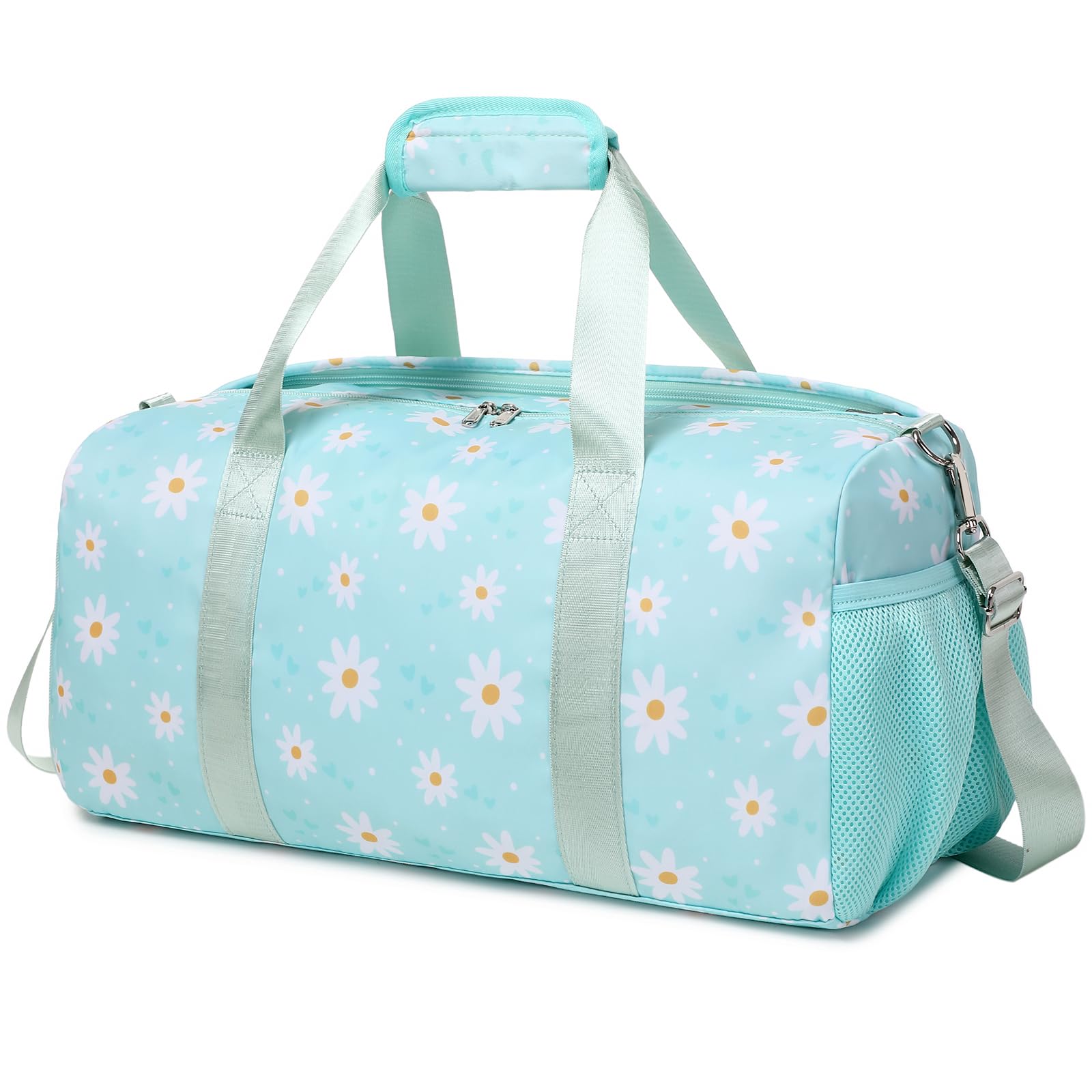**Waterproof Gym Bag for Girls - Sports Duffel Bag with Shoe Compartment & Wet Pocket - Perfect for Dance, Travel, Overnight Sleepovers & Workouts**