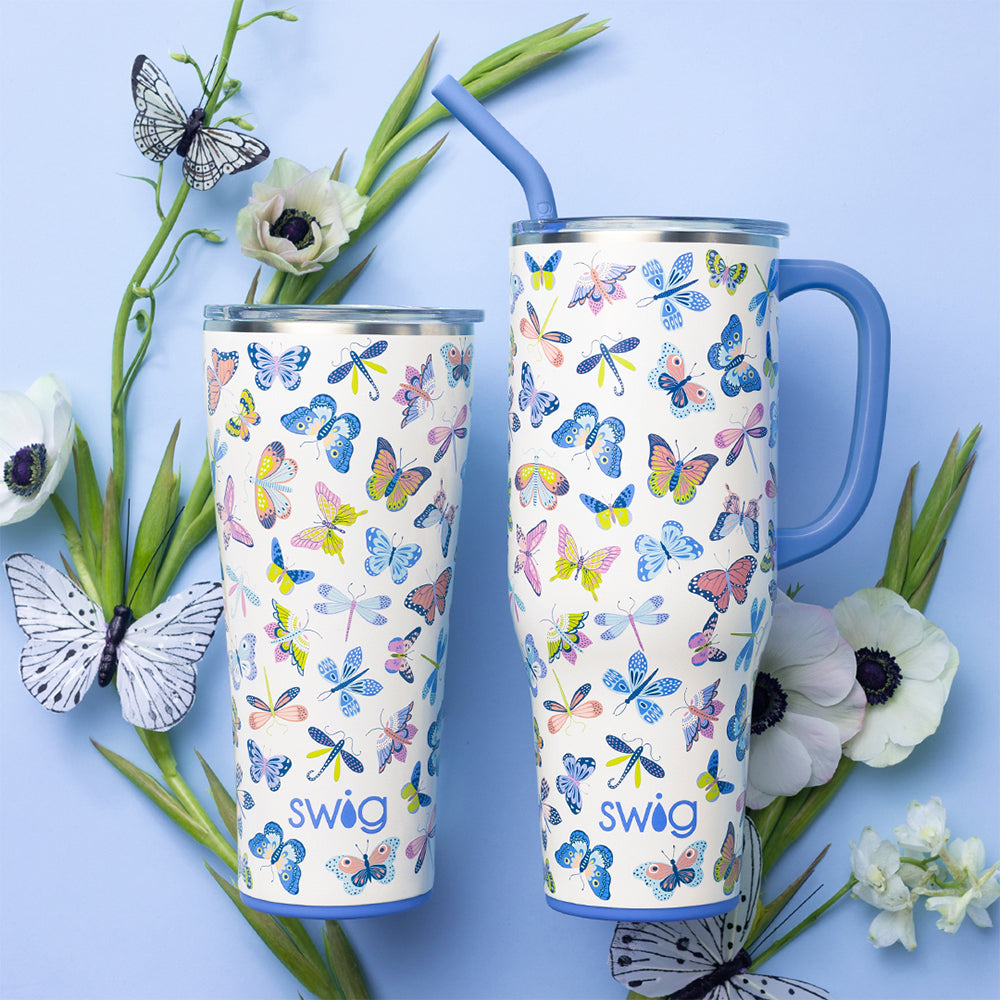 Butterfly Bliss 32oz Insulated Tumbler with Lid & Straw - Leakproof Stainless Steel Travel Mug for Hot & Cold Drinks - Perfect for Coffee, Tea, Water, Smoothies at Home, Office, Gym or Outdoor Adventures
