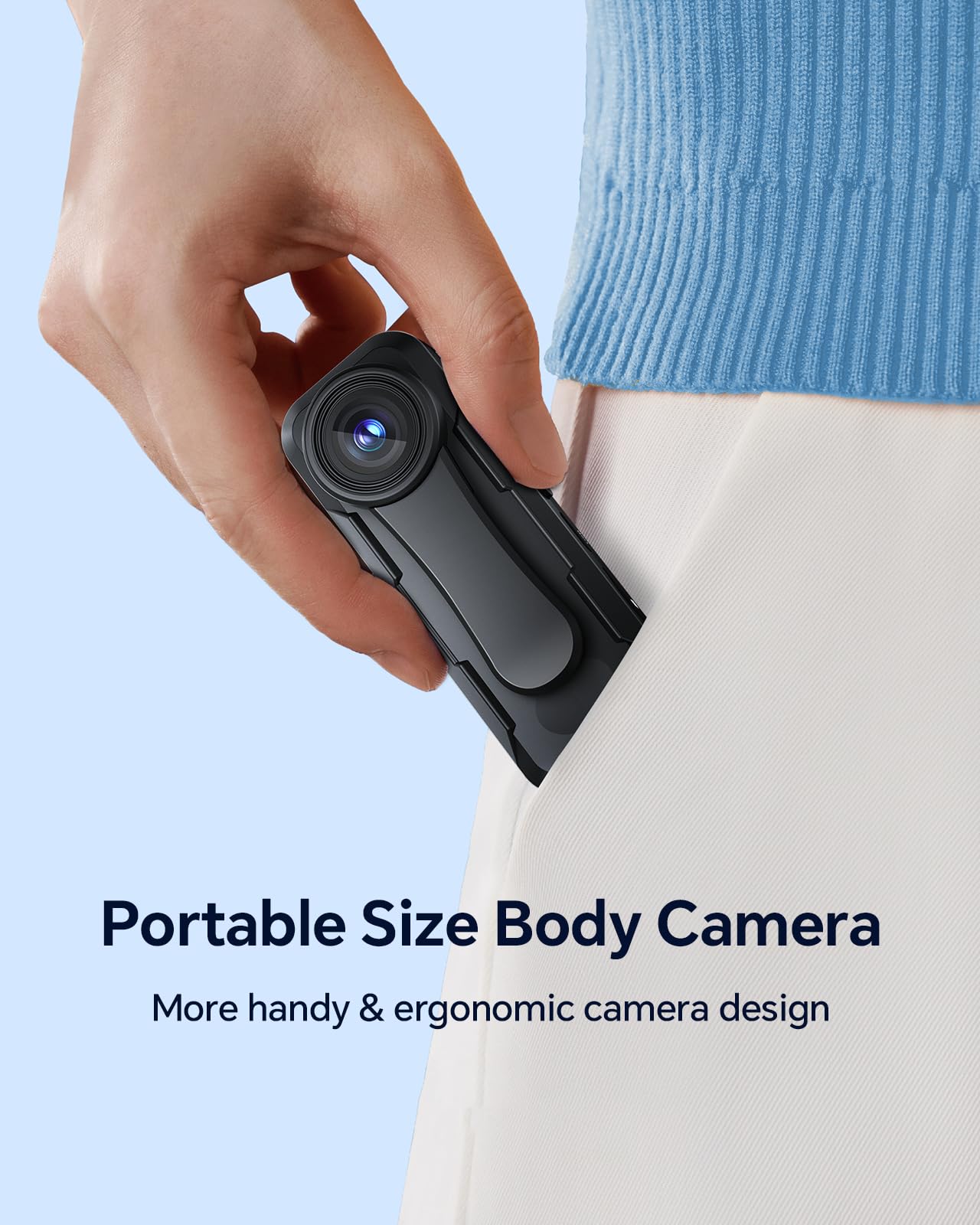 BOBLOV W1 64GB HD 1080P Body Worn Camera with Loop Recording & Time Stamp - Wearable Security Camera with 2 Clips for Police, Security Guards, Delivery Drivers - Perfect for Travel, Work Safety, Lecture Recording & Evidence Collection