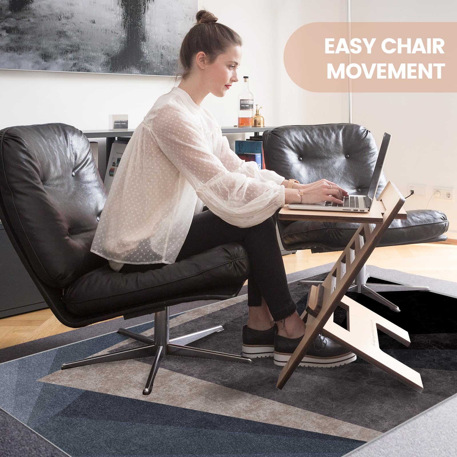Premium Non-Slip Office Chair Mat for Hardwood Floors - Heavy Duty Desk Chair Mat Protector for Hardwood & Low-Pile Carpet - Easy Clean Computer Floor Mat for Gaming & Rolling Chairs - Perfect for Home Office, Study Room & Workspace