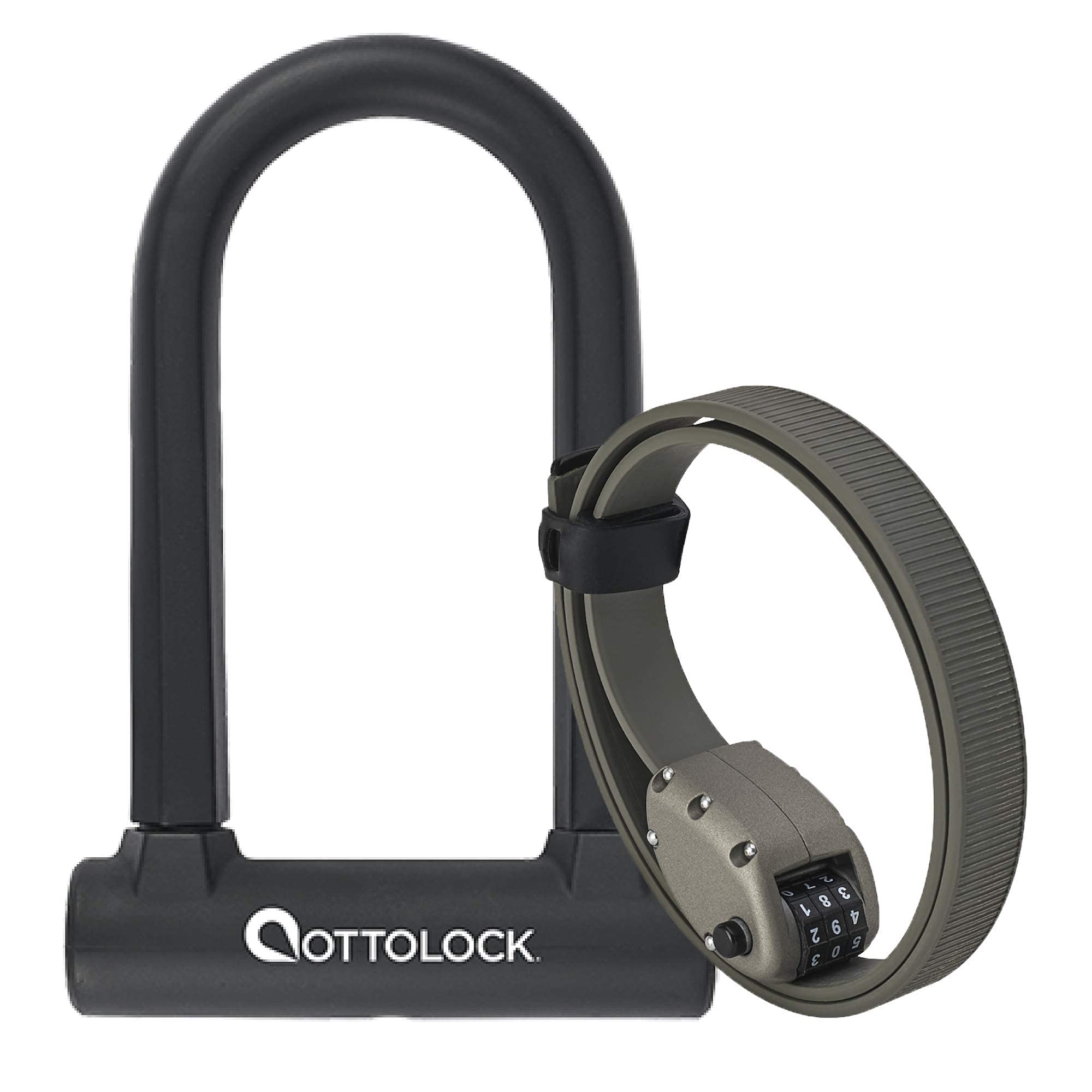 OTTOLOCK HEXBAND Combination Bike Lock & Compact U-Lock - 30 Inch Anti-Theft Grey Bicycle Lock for Road Bikes, Mountain Bikes & E-Bikes - Secure Parking, Commuting & Outdoor Adventures