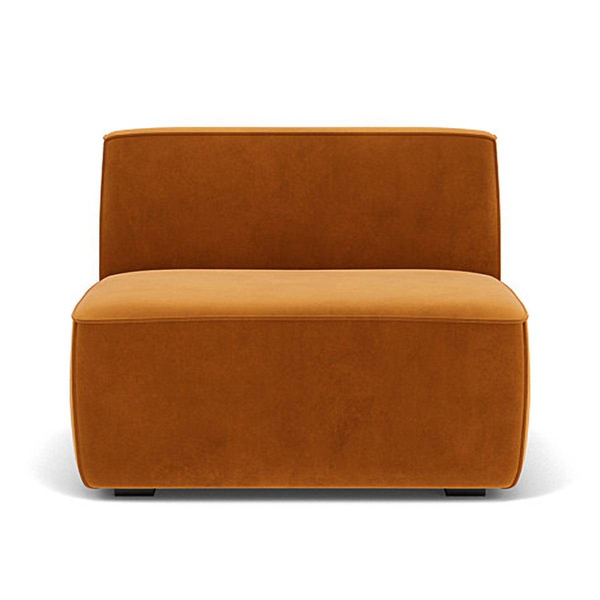 Luxury Dane Velvet Modular Armless 1-Seater Sofa - Modern Single Seater Chair for Living Room, Bedroom & Office - Soft Velvet Fabric, Space-Saving Design
