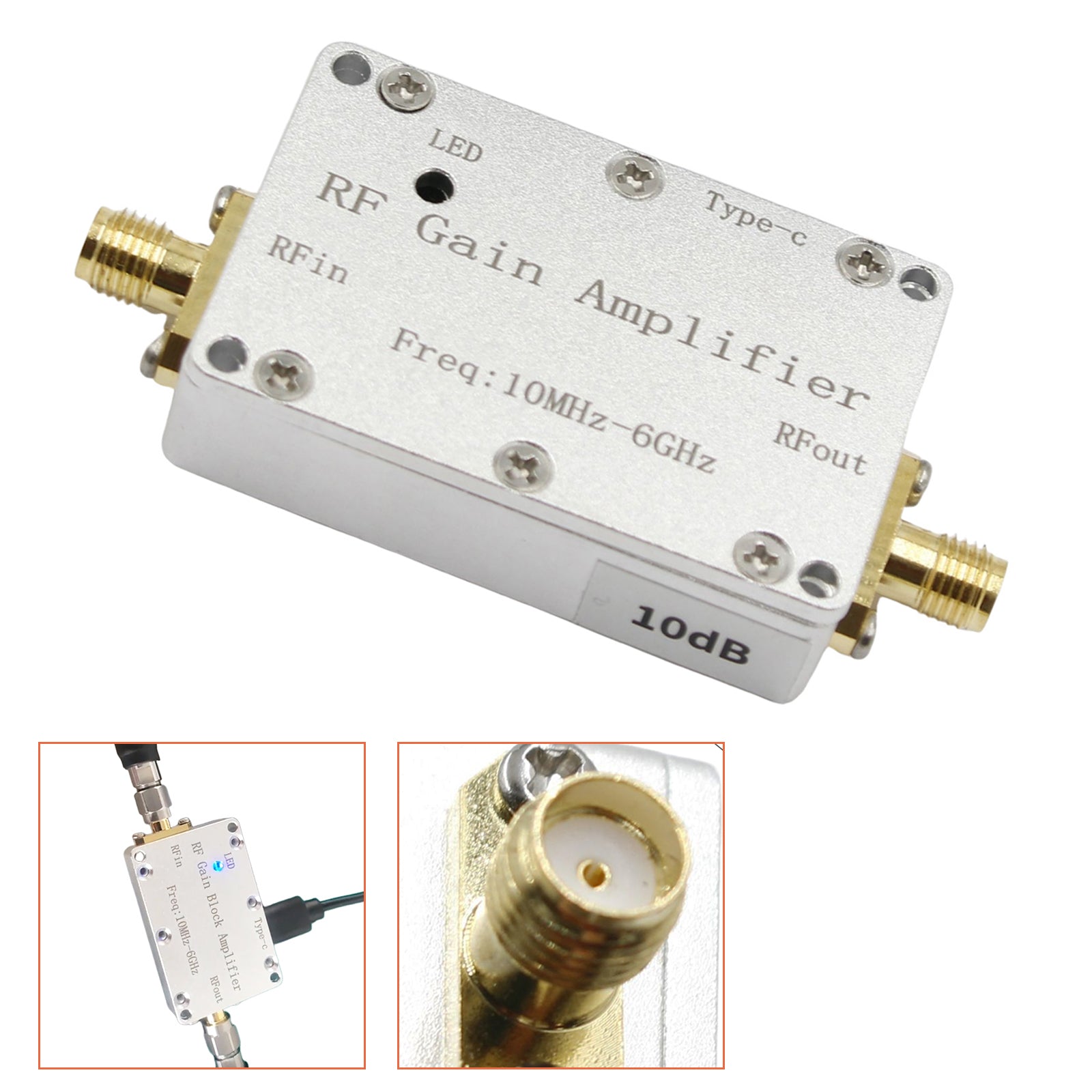 10M-6GHz RF Amplifier - 10dB/20dB/30dB/40dB High Gain Driver Receiver - Signal Booster for Ham Radio, Wireless Communication & Antenna Systems