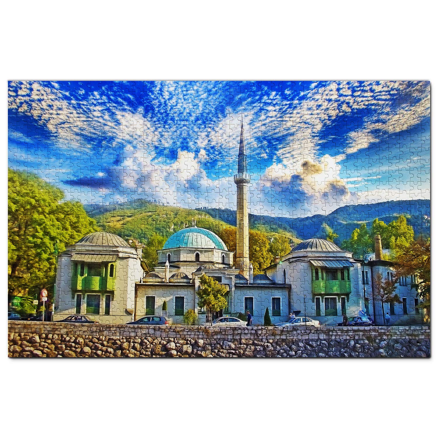 1000 Piece Bosnia Jigsaw Puzzle - Sarajevo Cityscape Wooden Travel Souvenir for Adults & Teens | Perfect for Home Decor, Relaxation & Educational Fun