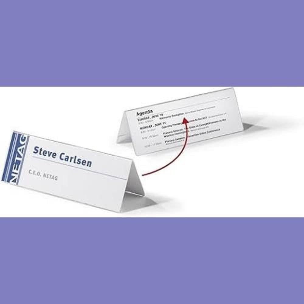 Durable Transparent Table Place Name Card Holder for 61/122x210mm Cards - Pack of 10 - Perfect for Weddings, Parties, and Events