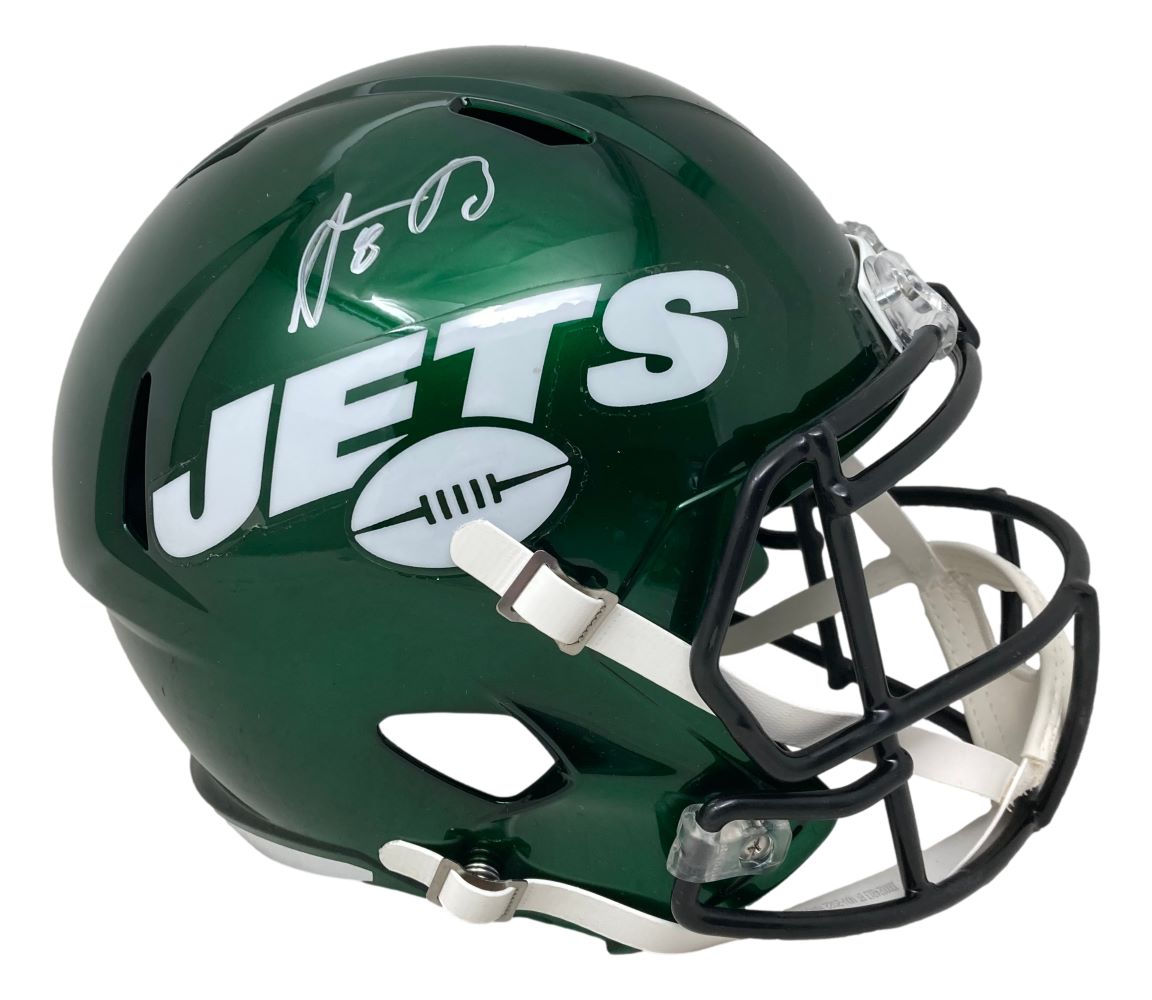 Aaron Rodgers Autographed New York Jets Full-Size Replica Speed Helmet - Limited Edition NFL Collectible - Perfect for Sports Memorabilia Displays, Fan Cave Decor, and Football Gift Ideas