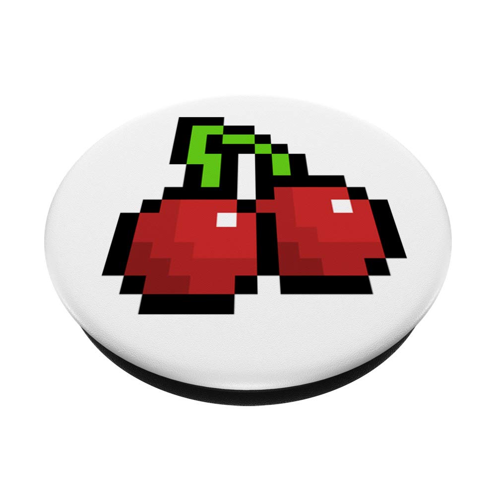 8-Bit Cherry Bomb PopSocket - Pixelated Red Cherries Retro Phone Grip | Swappable Stand for iPhone, Samsung & Tablets | Perfect for Gaming, Work & Daily Use