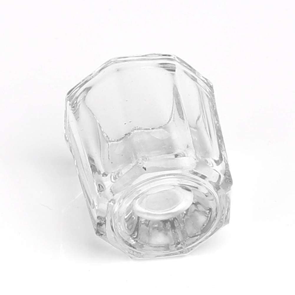 2PCS Crystal Glass Acrylic Powder Liquid Nail Art Cup with Lid - Manicure Bowl Container for Nail Extension & Dip Powder - Perfect for Salon, Home DIY Nail Art & Professional Nail Technicians