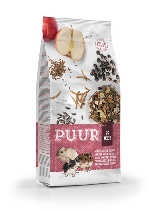 PUUR Dwarf Hamster Food & Small Pet Treats (400g) - Nutritious Diet for Hamsters, Gerbils & Mice - Perfect for Daily Feeding & Cage Enrichment