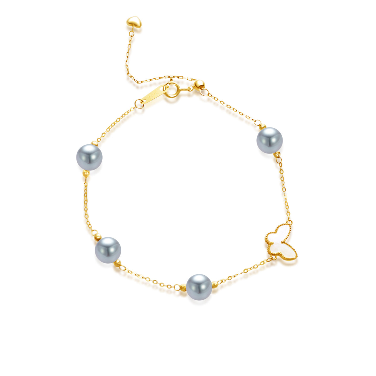 18K Solid Gold Silver Blue Akoya Pearl Bracelet for Women | Elegant Jewelry Gift for Wedding, Anniversary & Special Occasions | KB00051