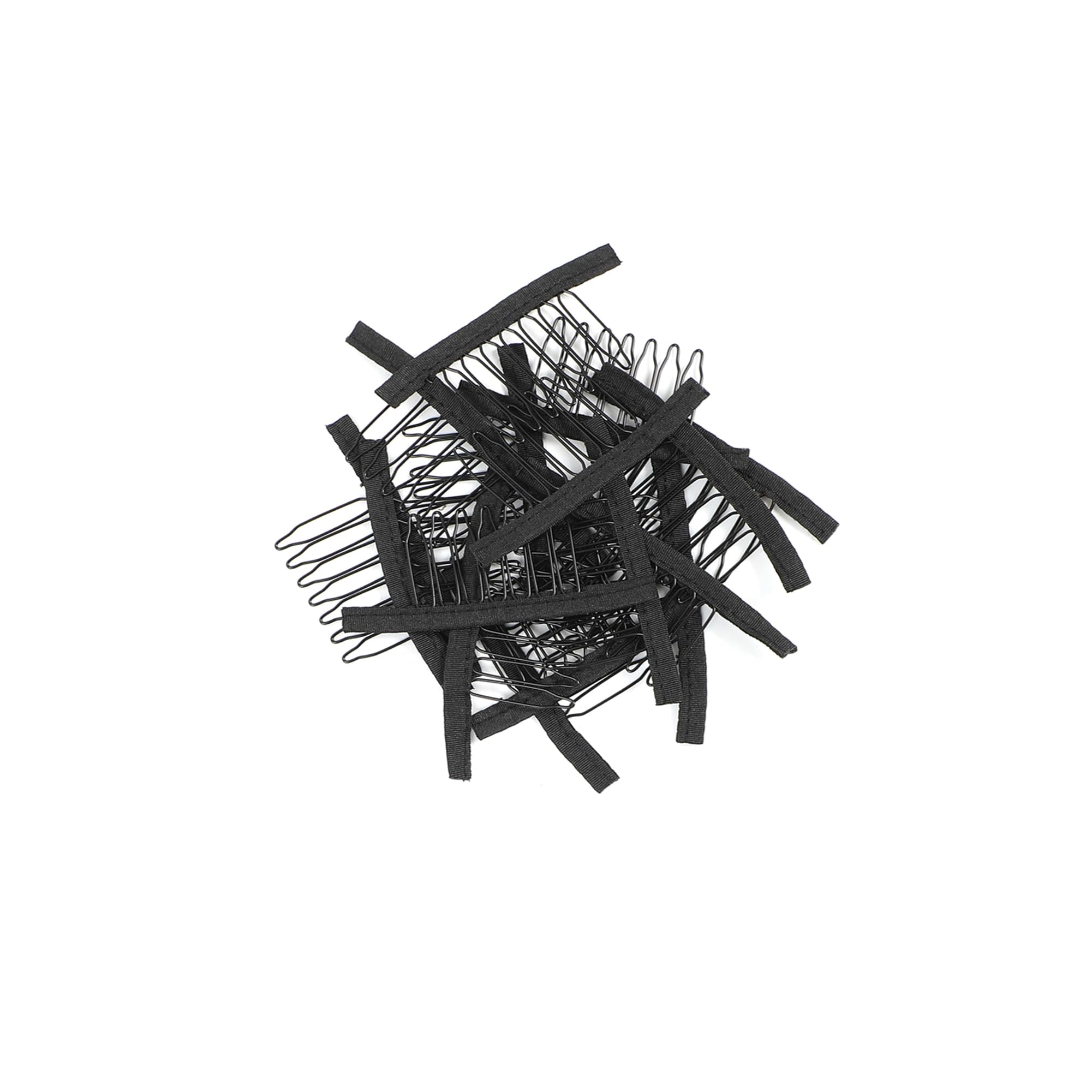 30 Pcs Black 7-Teeth Wig Clips & Combs - Secure Wig Making Caps for Women, Men, Cosplay & Daily Use - Strong Hold Hair Accessories (30 Pack)