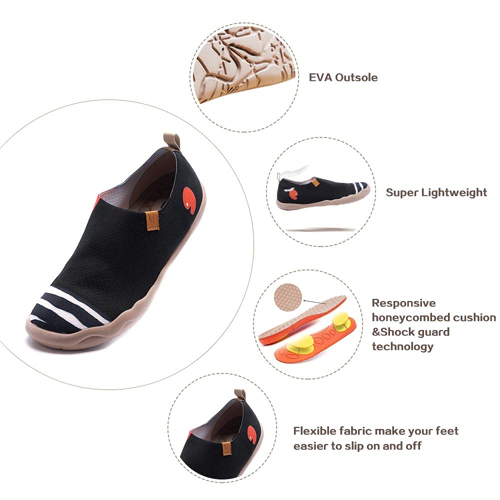 UIN Men's Lightweight Knitted Loafers - Slip On Casual Sneakers with Artistic Paint Design - Perfect for Travel, Walking & Everyday Wear