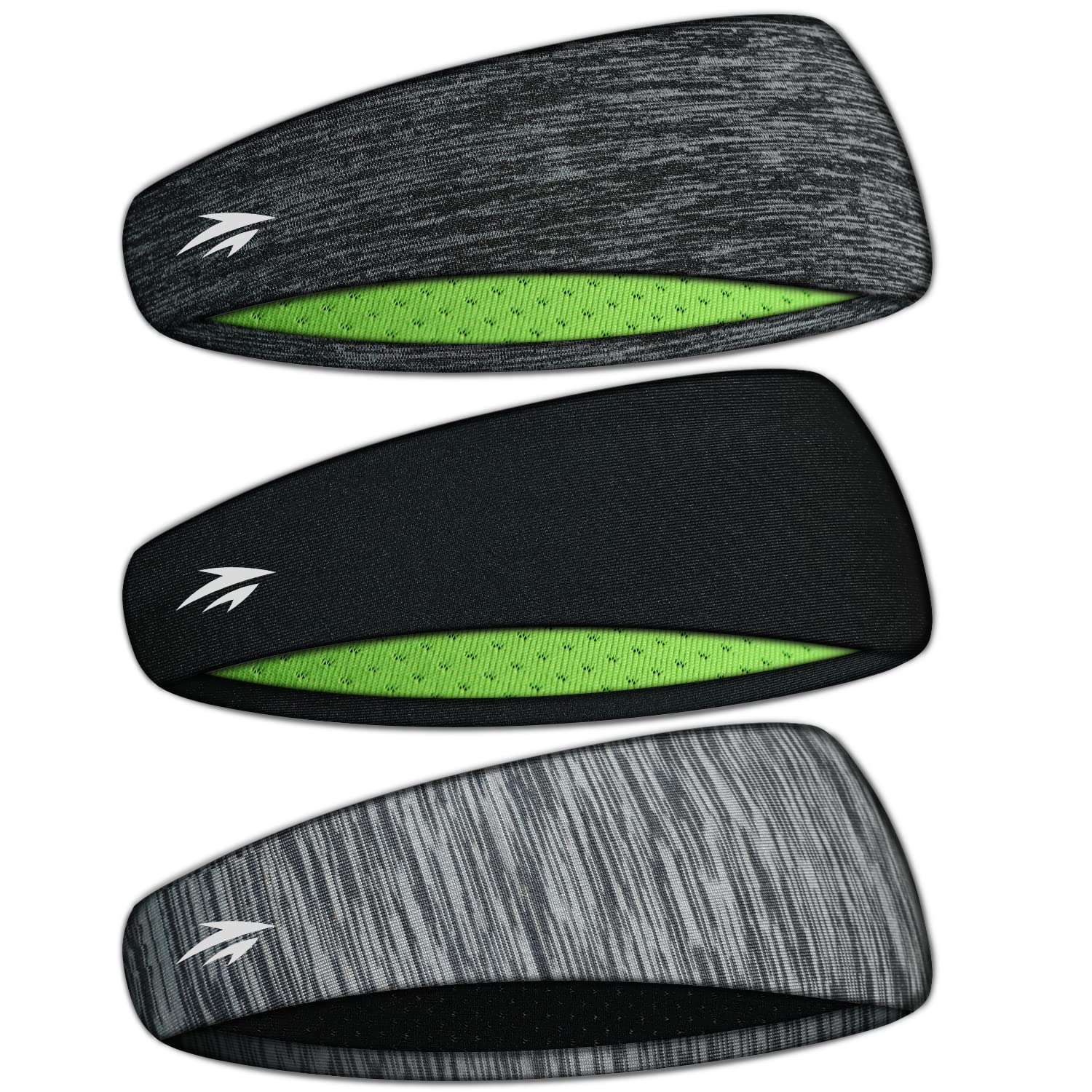 Zollen 3-Pack Men's Headbands - Sweatband & Sports Headband for Running, Gym, Workout, Tennis, Basketball | Moisture Wicking & Comfortable for Active Lifestyles