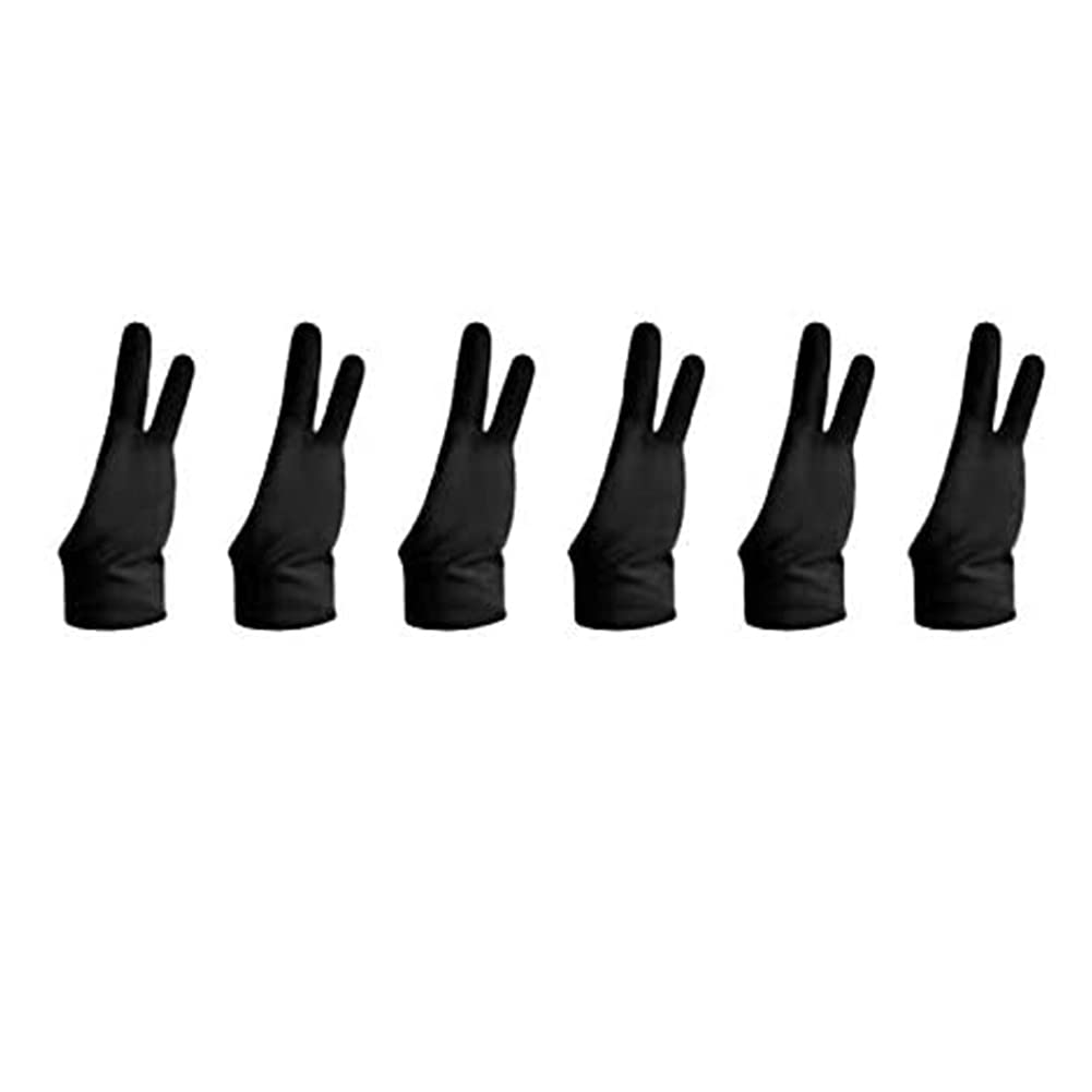 6-Piece Anti-Smudge Drawing Glove Set for Graphic Tablets - Sketching & Digital Painting (Medium Size) - Perfect for Artists, Designers & Illustrators