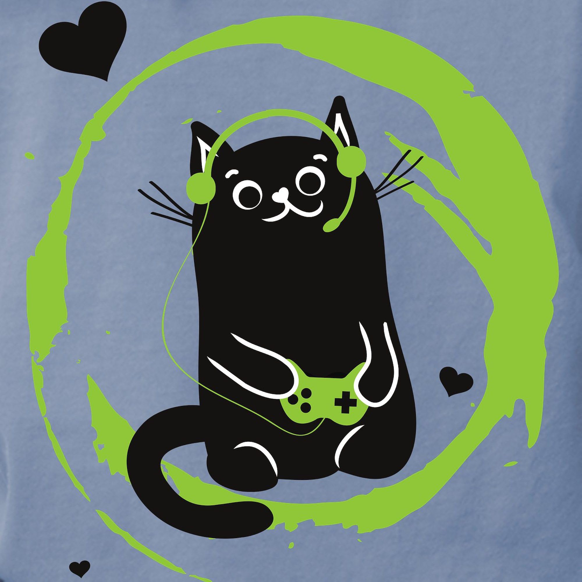 Gamer Cat T-Shirt for Women - Comfort Colors Soft Cotton Tee - Perfect for Gaming, Casual Wear & Cat Lovers