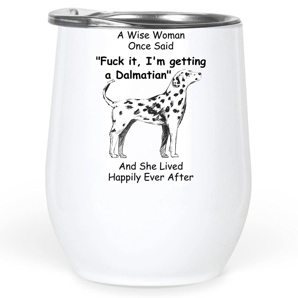 Funny Dalmatian Dog Mom Tumbler 12oz - Cute Coffee Mug for Women, Dog Lovers Gift - Perfect for Christmas 2024, Birthday, Mother's Day & Office Use
