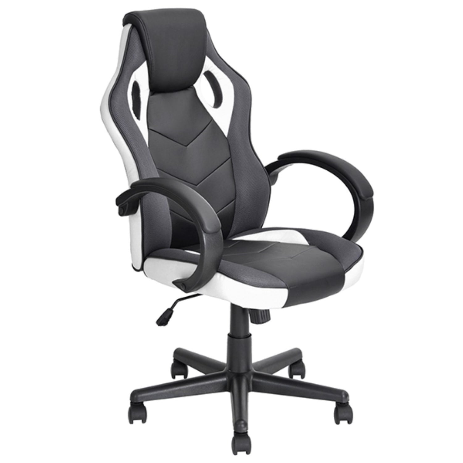 HAWK SERIES 4534 Ergonomic Gaming Chair - Black & White - High Back Racing Style with Lumbar Support - Perfect for PC, Console Gaming & Home Office