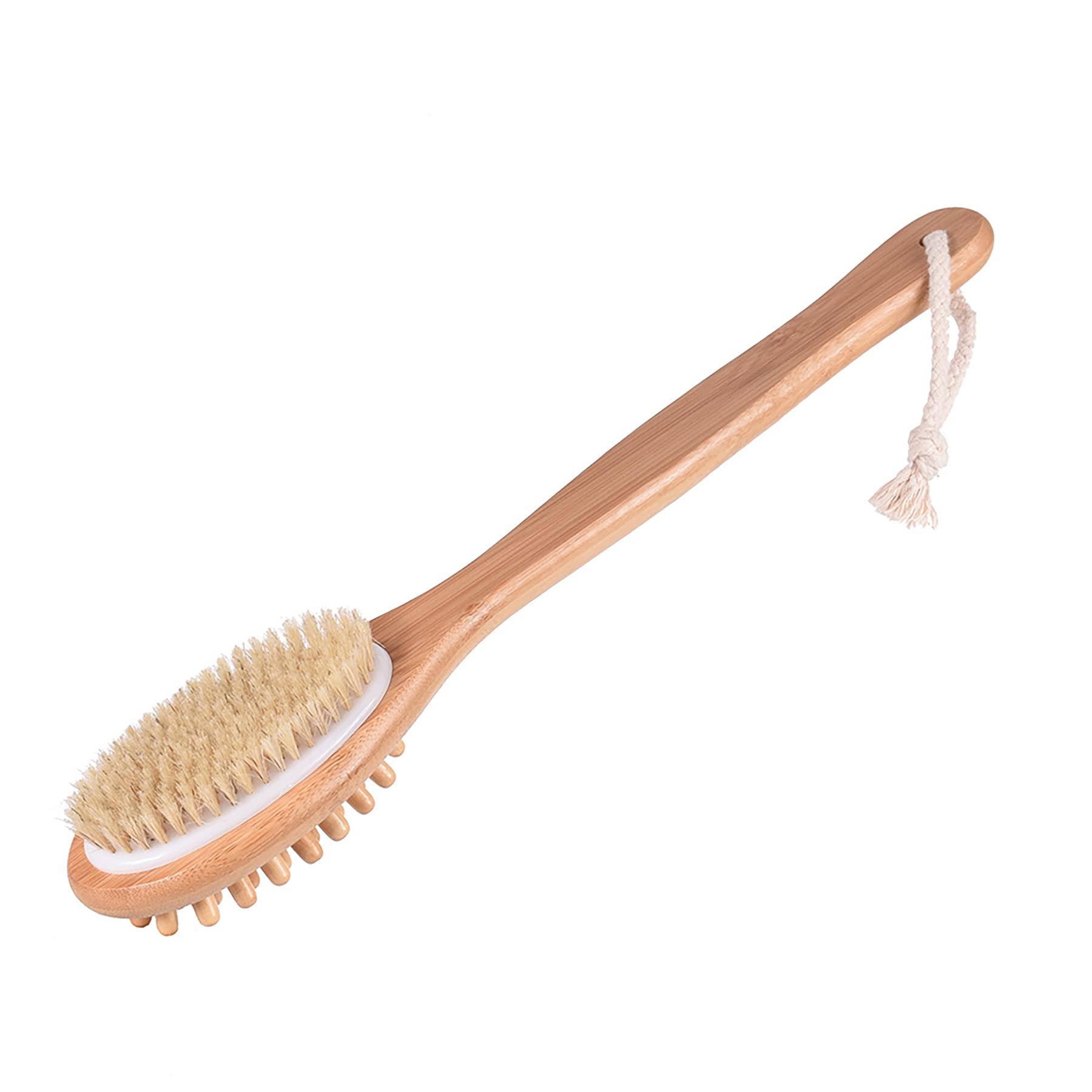 PTZMZB Dry Brushing Body Brush with Long Handle - Exfoliating Brush for Cellulite & Lymphatic Drainage - Body Scrubber & Massager for Skin Care - Improves Circulation & Detoxification - Perfect for Shower, Spa & Home Use (1 Piece)