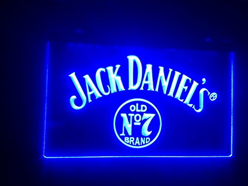Jack Daniels Whiskey Bar LED Neon Sign - Red Old Glass Pub Beer Light for Home, Bar & Restaurant Decor