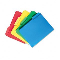 SMEAD Waterproof Poly File Folders - 1/3 Cut Top Tab Letter Size - Assorted Colors - 24 Folders per Box (Case of 4) - Perfect for Office, School, and Home Organization