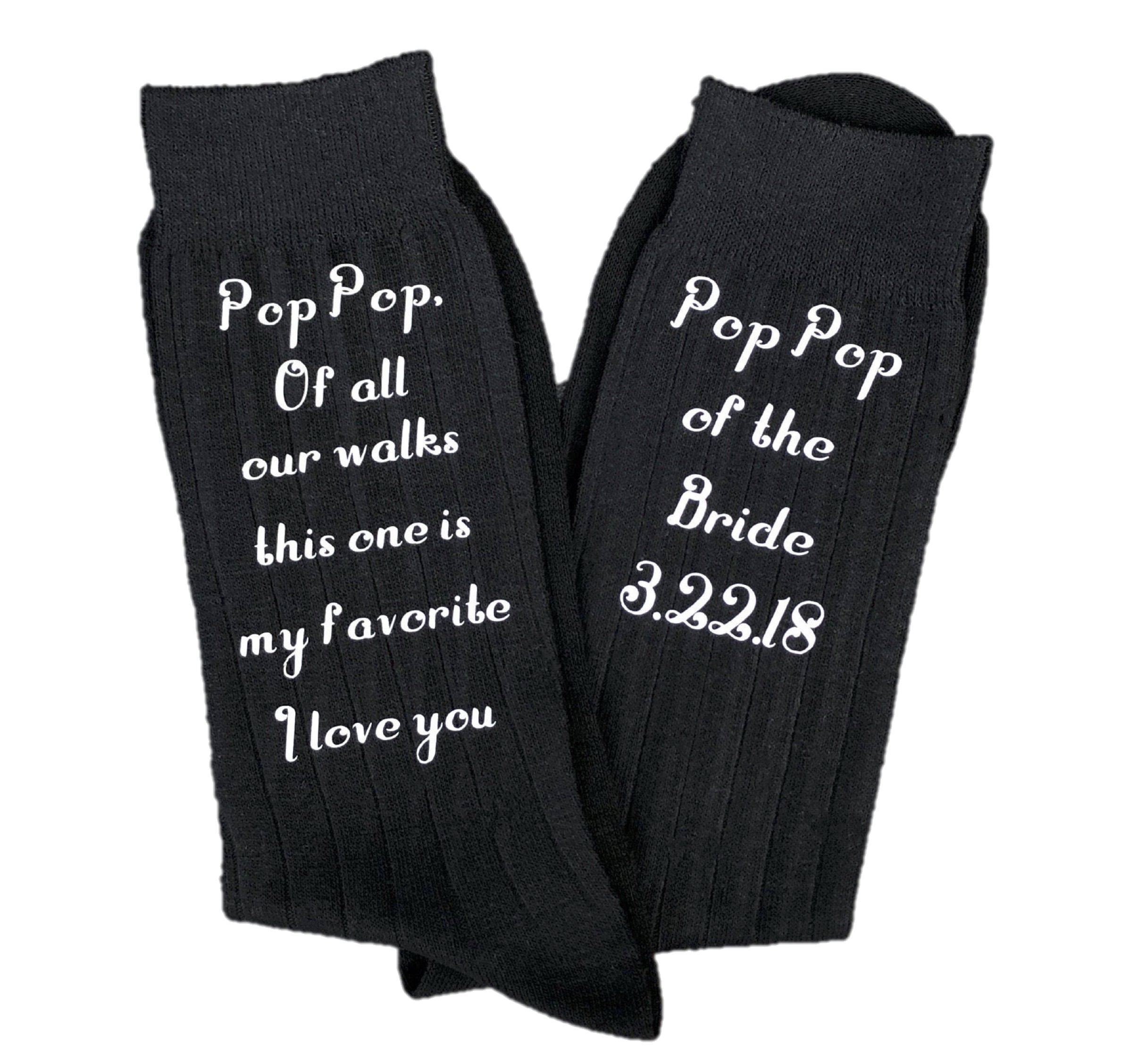 Bride & Groom Socks - 'Of All Our Walks This One is My Favorite' Wedding Gift Set - Perfect for Father of the Bride, Groomsmen & Wedding Party - Funny Novelty Socks for Bridal Showers, Bachelorette Parties & Honeymoons