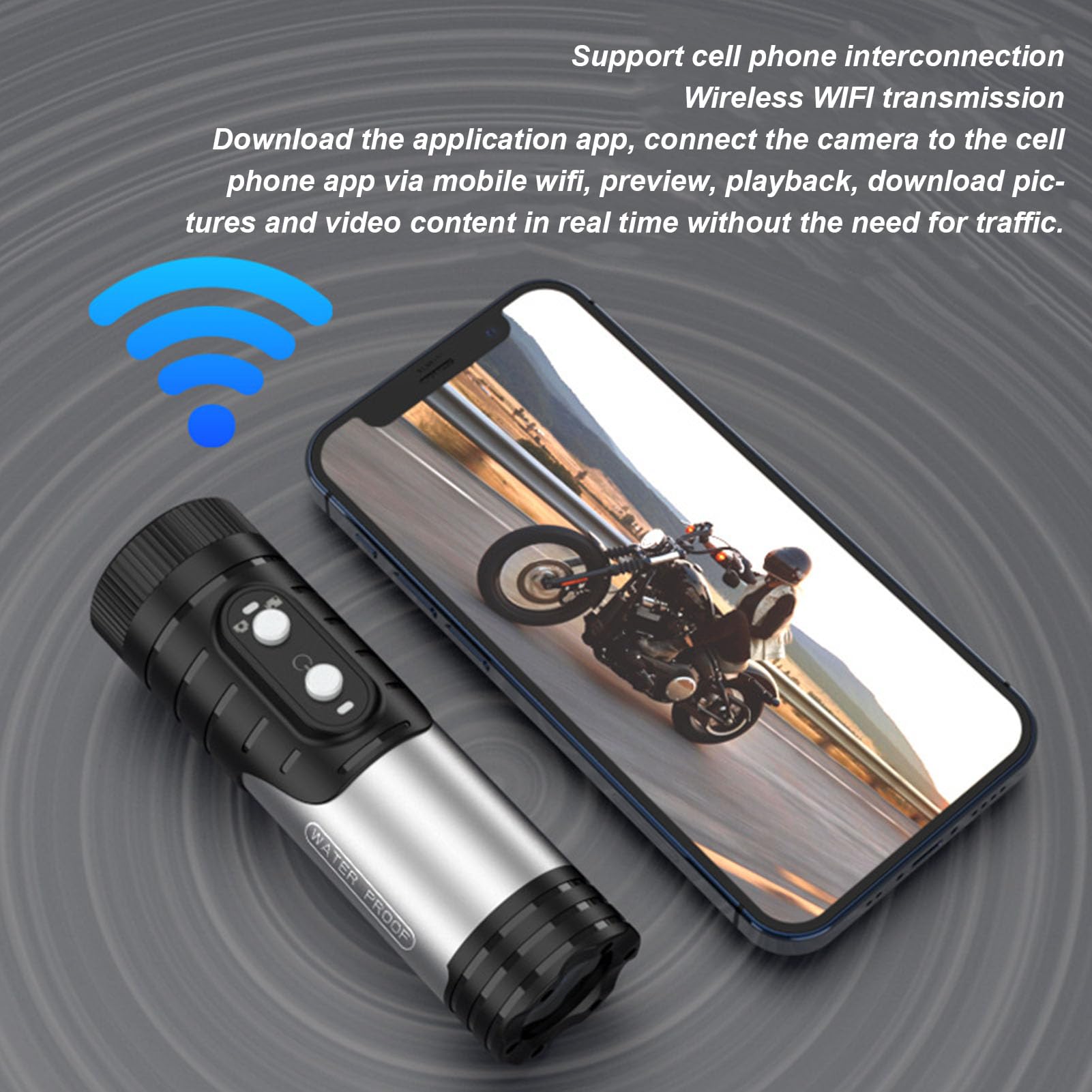 **Akozon H68B 4K Waterproof Action Camera with Anti-Shake - Helmet & Bike Mount Included - Ideal for Motorcycle, Cycling, Surfing & Outdoor Sports (Silver)**