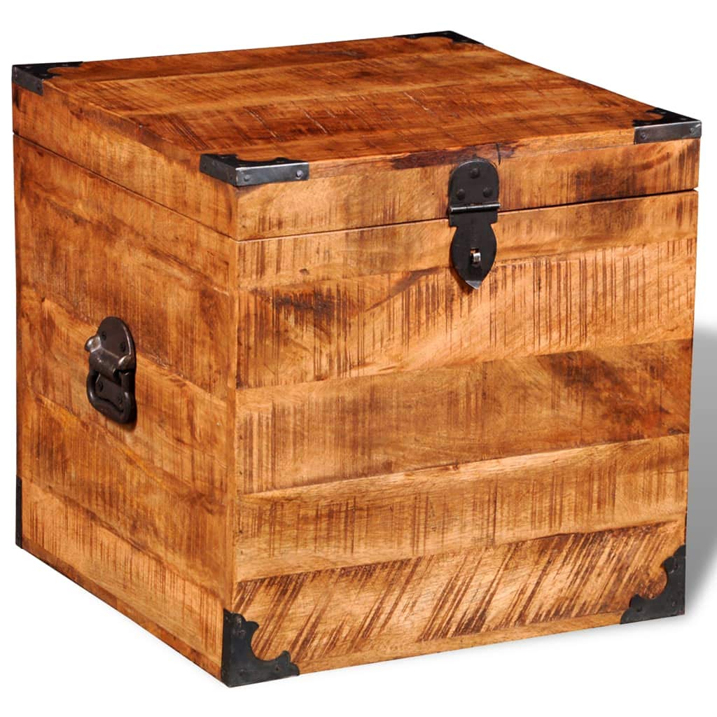 vidaXL Handcrafted Mango Wood Storage Chest - Durable & Stable Organizer for Bedroom, Living Room, or Nursery | Rustic Home Decor Storage Solution