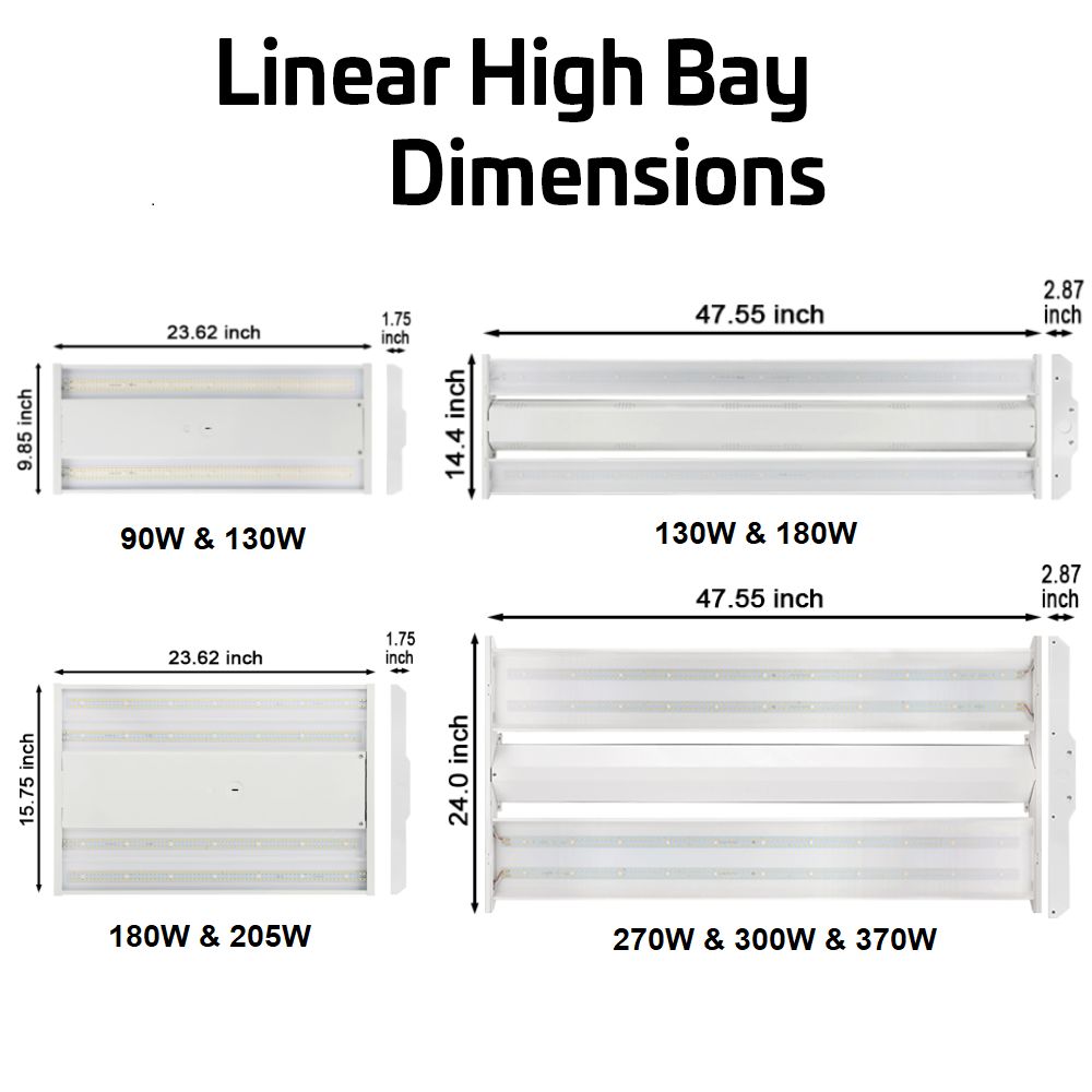 270W Linear LED Highbay Light - 2x4FT, 120-277V, 35500 Lumens, 4000K Neutral White, 750W Equivalent - Perfect for Warehouses, Factories & Commercial Spaces