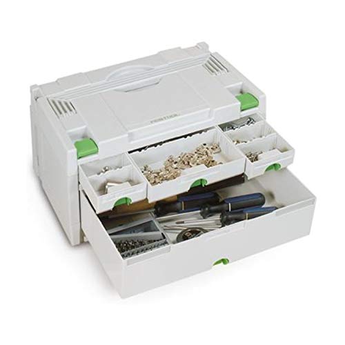 Festool 491986 12-Drawer Sortainer Tool Organizer - Heavy Duty Gray Storage Case for Workshop & Garage Organization