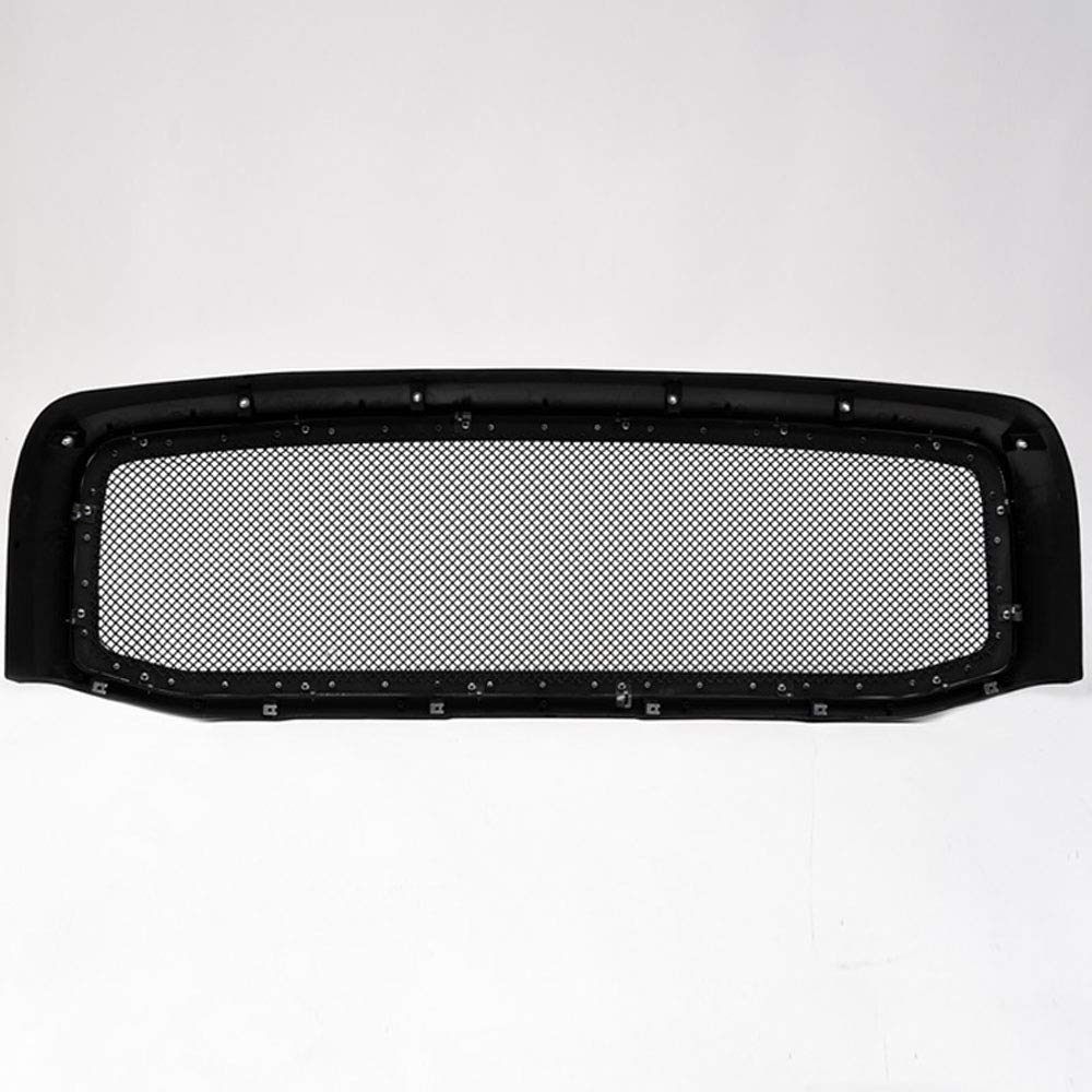Black Steel Mesh Front Bumper Grille with Rivet Bolts for 2002-2005 Ram 1500 - Heavy Duty Protection & Custom Style Upgrade for Trucks
