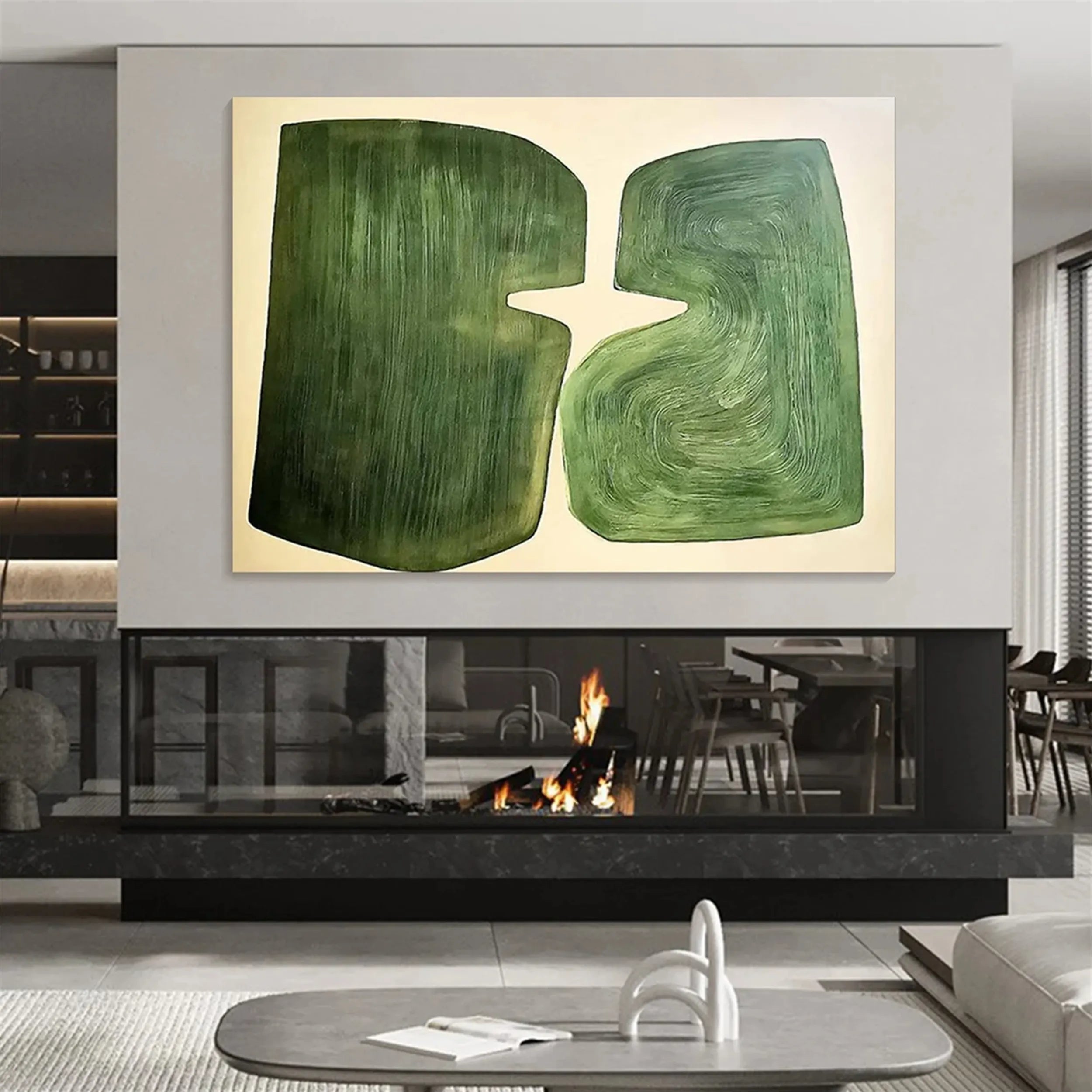 Blue & Green Abstract Canvas Wall Art #BG052 - Modern Home Decor for Living Room, Bedroom & Office
