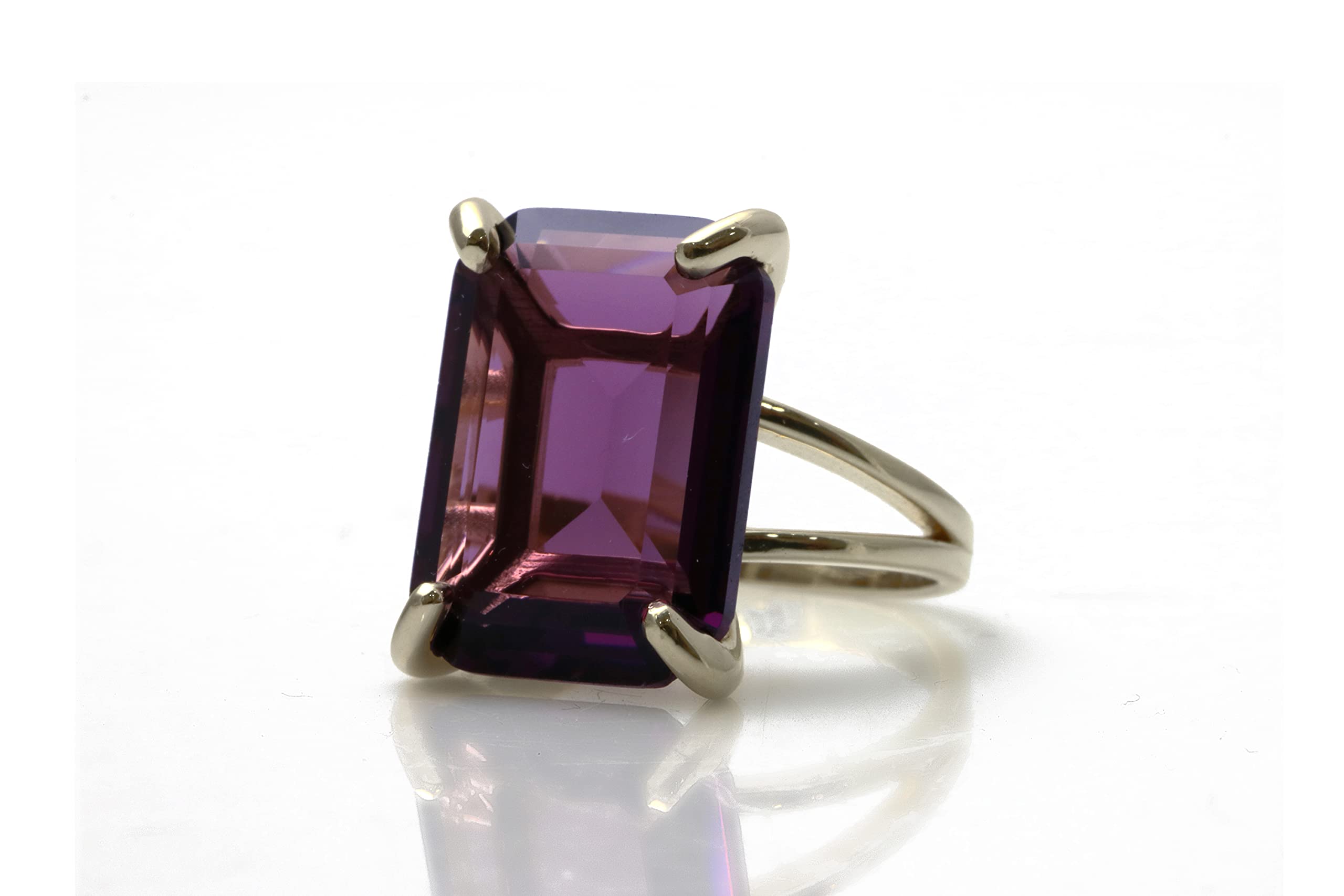 Rectangle Amethyst Sterling Silver Ring | February Birthstone Jewelry, Healing Crystal Ring, Stability & Fashion Statement Piece | Elegant Gift for Women, Wife, Girlfriend | Perfect for Stacking, Everyday Wear & Special Occasions | Includes Luxury Gift Box