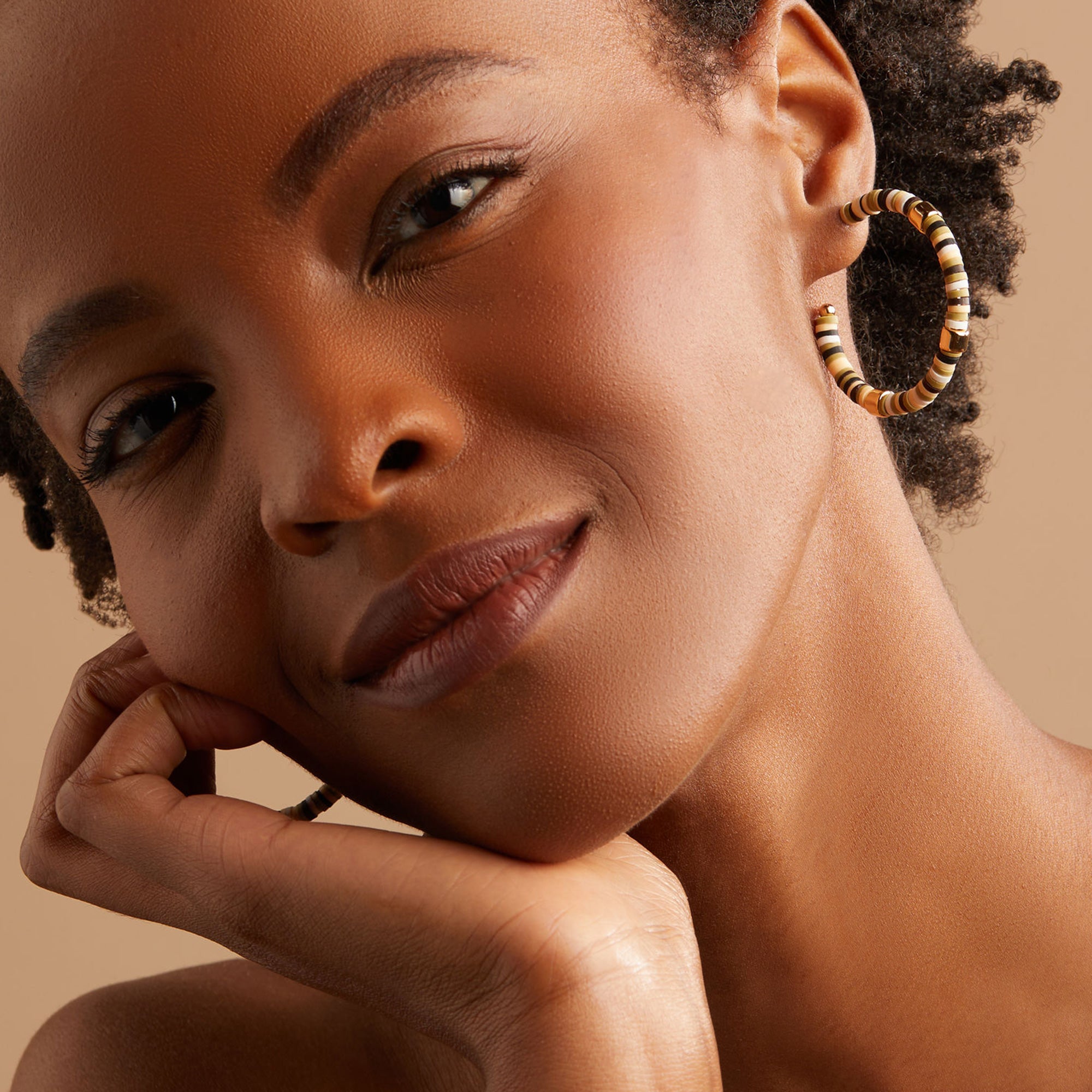 Beaded Hoop Earrings for Women - Natural Stone Bohemian Dangle Earrings | Perfect for Parties, Weddings & Everyday Wear