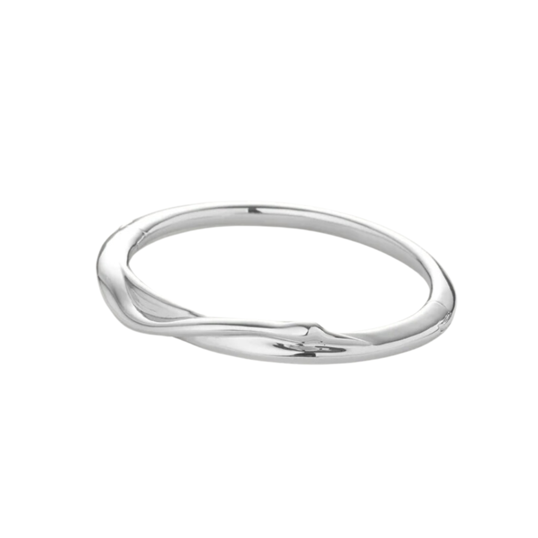 Jenny Bird Colette Bangle - High Polish Silver Bracelet for Women | Elegant Stackable Jewelry for Everyday Wear & Special Occasions
