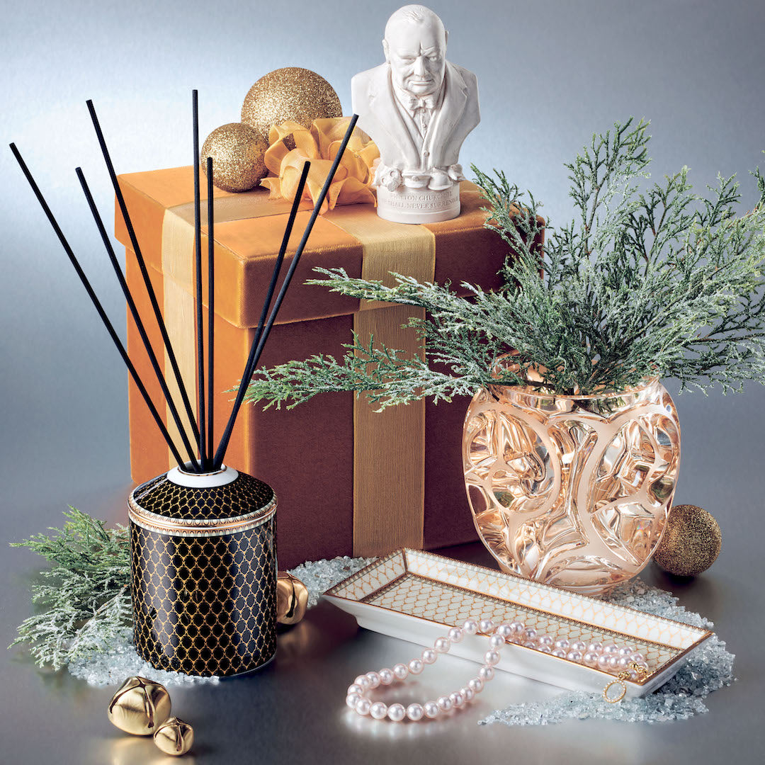 Elegant Tourbillons Vase with Gold Luster - Small Decorative Ceramic Flower Vase for Home Décor, Wedding Centerpieces & Gift Giving