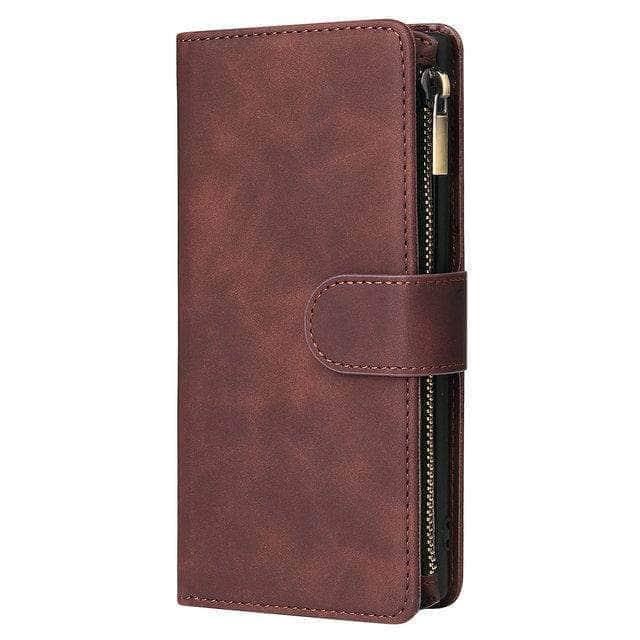 Premium Multifunction Leather Wallet with Zipper for Samsung Galaxy S21 - RFID Blocking, Card Slots & Phone Protection - Perfect for Travel, Work & Everyday Use