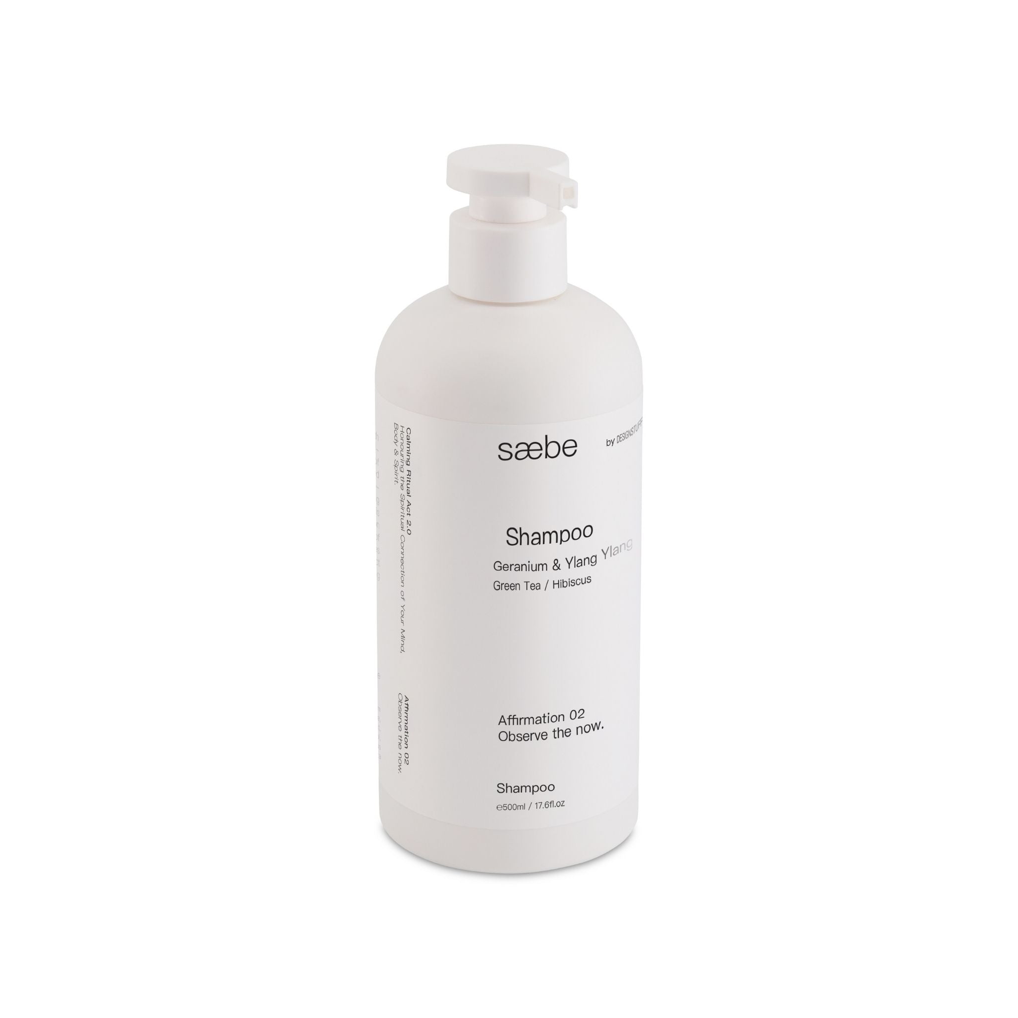 DESIGNSTUFF Saebe Shampoo with Green Tea & Hibiscus Extract - 500ml for Hydration & Scalp Care - Perfect for Dry, Damaged Hair & Daily Hair Care Routine